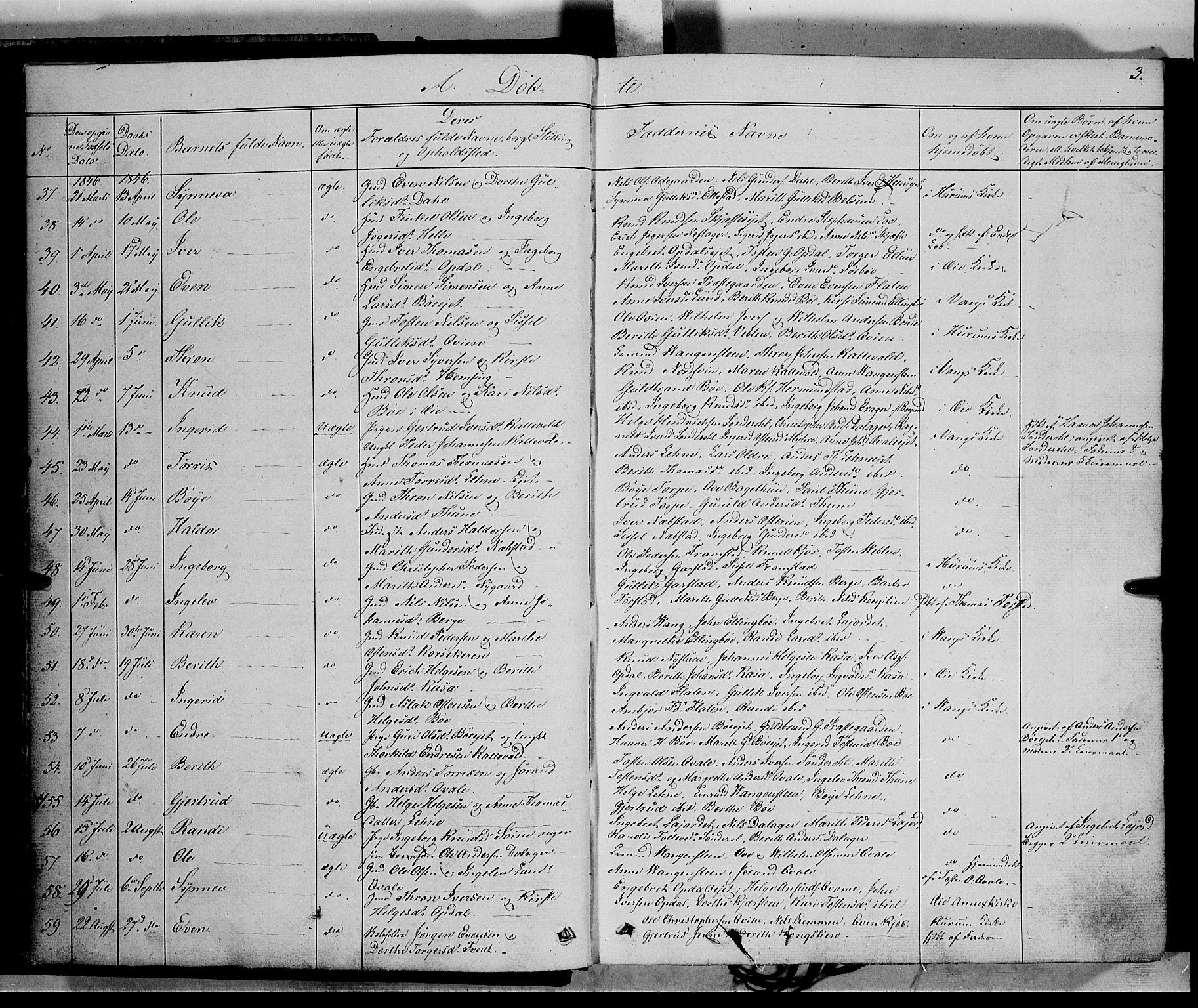 Vang prestekontor, Valdres, SAH/PREST-140/H/Ha/L0006: Parish register (official) no. 6, 1846-1864, p. 3