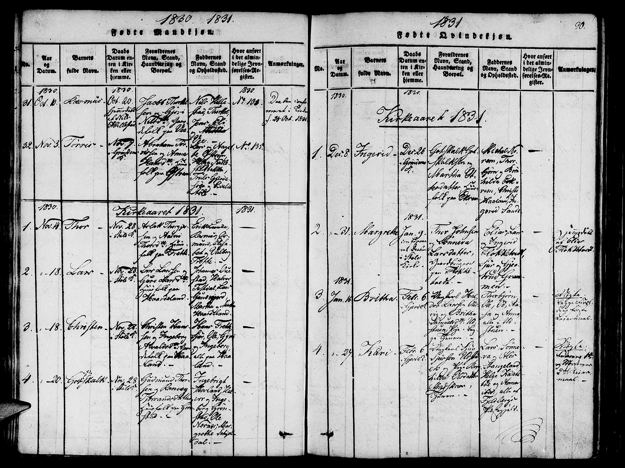 Etne sokneprestembete, SAB/A-75001/H/Haa: Parish register (official) no. A 6, 1815-1831, p. 90