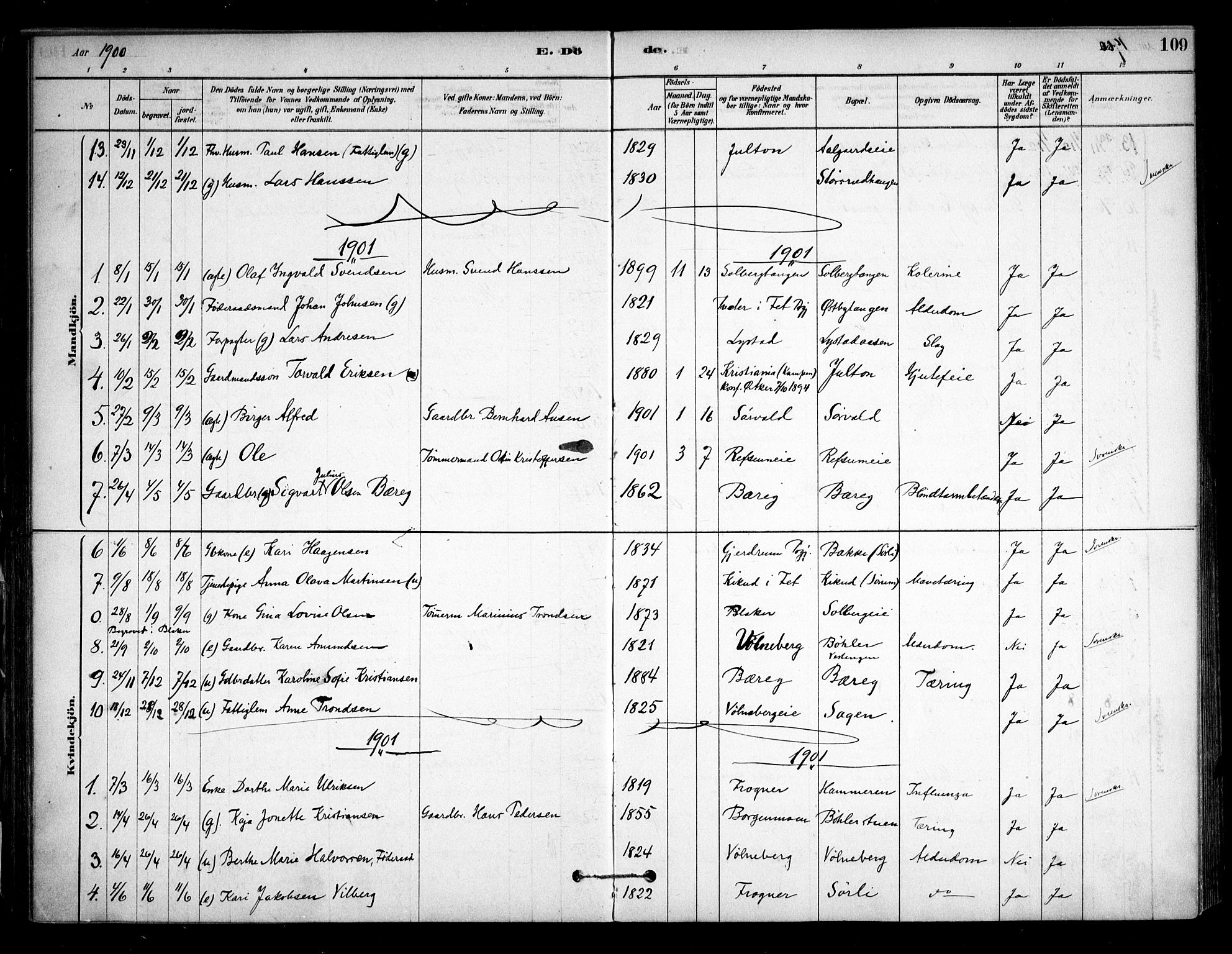 Sørum prestekontor Kirkebøker, SAO/A-10303/F/Fa/L0008: Parish register (official) no. I 8, 1878-1914, p. 109