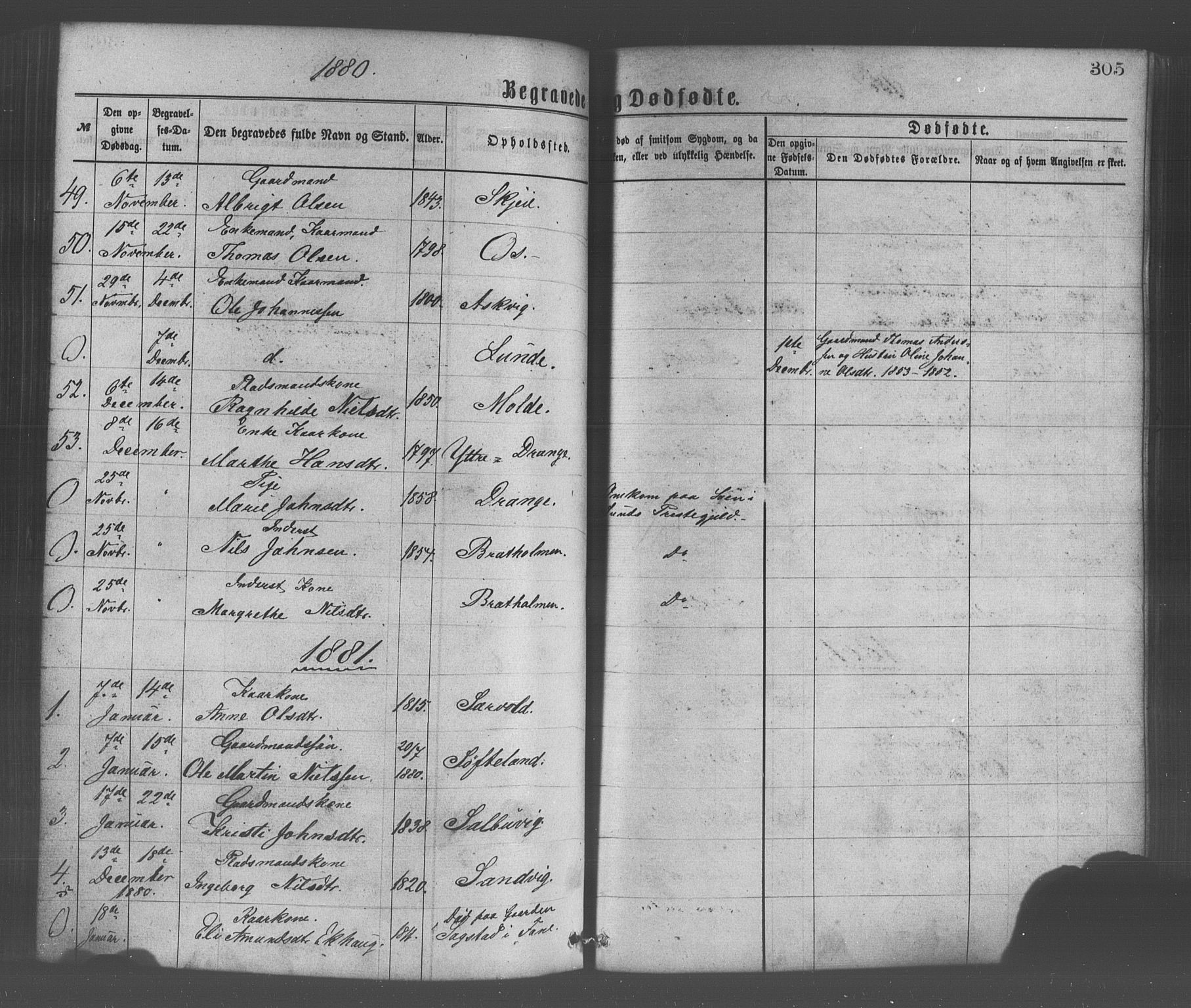 Os sokneprestembete, SAB/A-99929: Parish register (official) no. A 18, 1874-1884, p. 305
