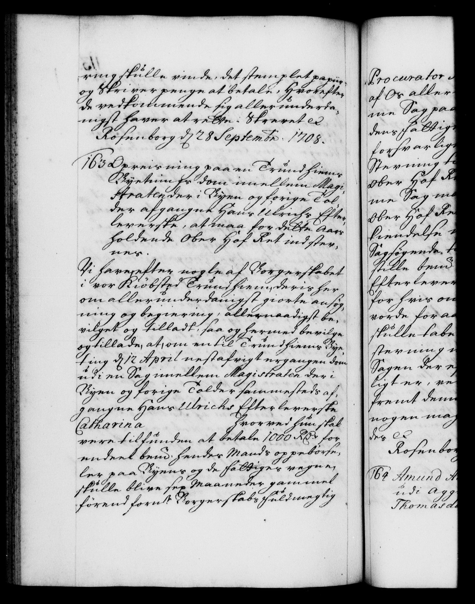 Danske Kanselli 1572-1799, RA/EA-3023/F/Fc/Fca/Fcaa/L0020: Norske registre, 1708-1711, p. 113b