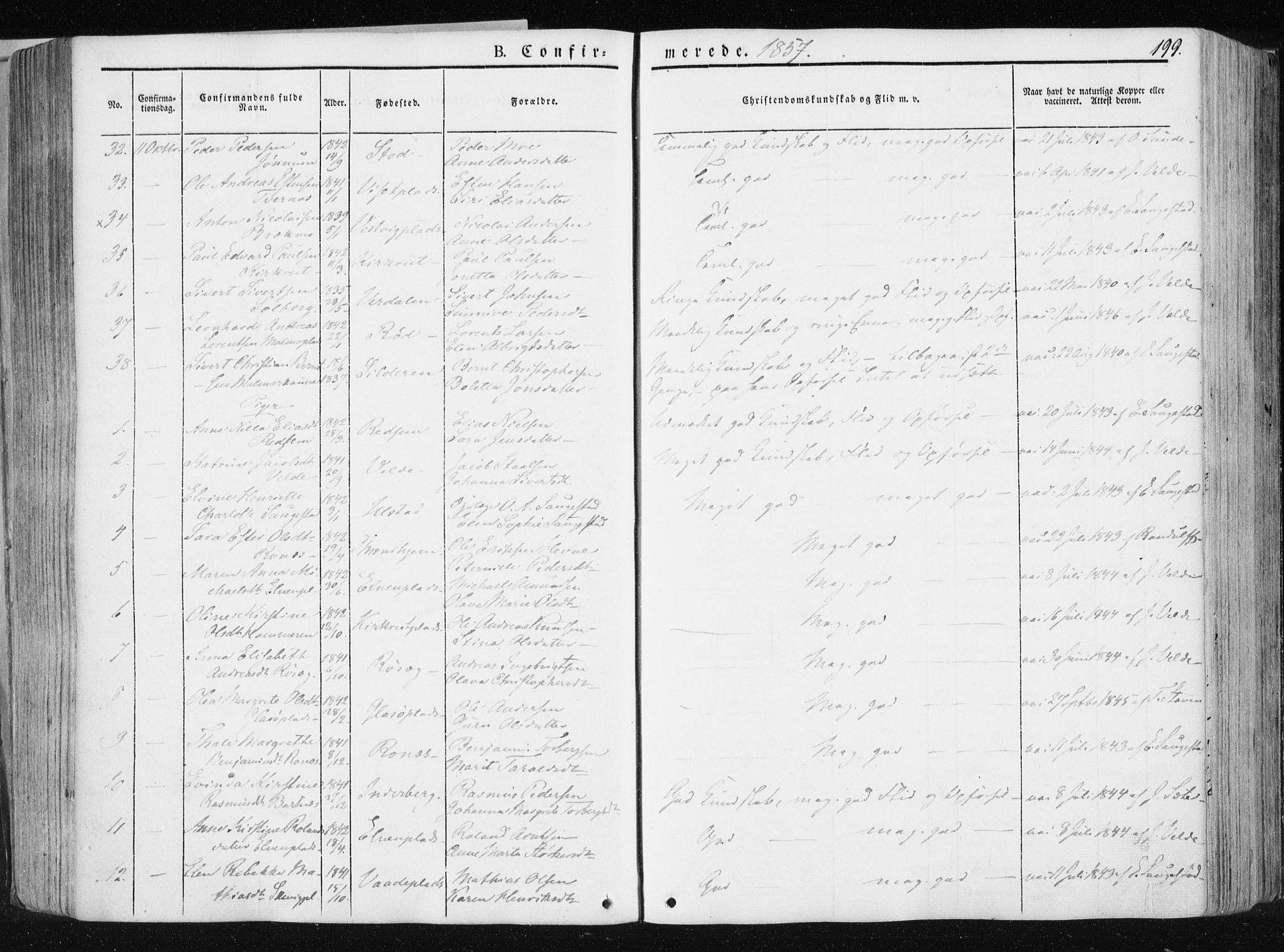 Ministerialprotokoller, klokkerbøker og fødselsregistre - Nord-Trøndelag, AV/SAT-A-1458/741/L0393: Parish register (official) no. 741A07, 1849-1863, p. 199