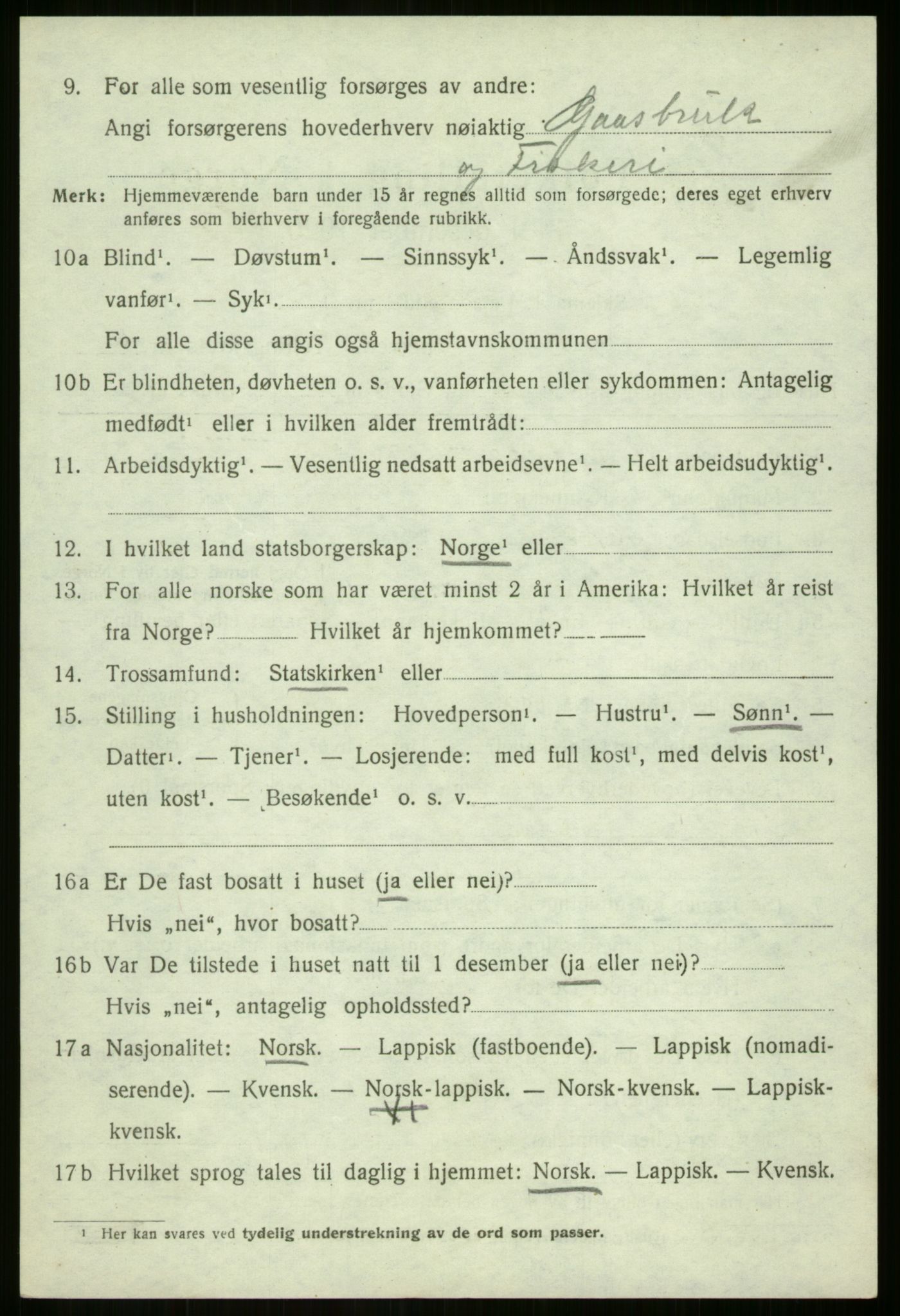 SATØ, 1920 census for Sørreisa, 1920, p. 1795