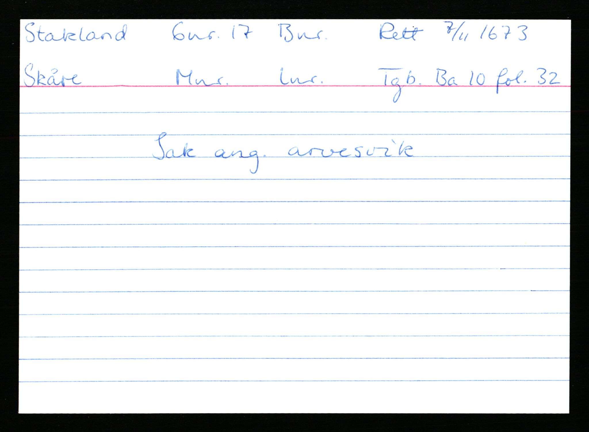 Statsarkivet i Stavanger, AV/SAST-A-101971/03/Y/Ym/L0054: Åstedskort sortert etter gårdsnavn: Soleim - Stavneim, 1600-1950, p. 199