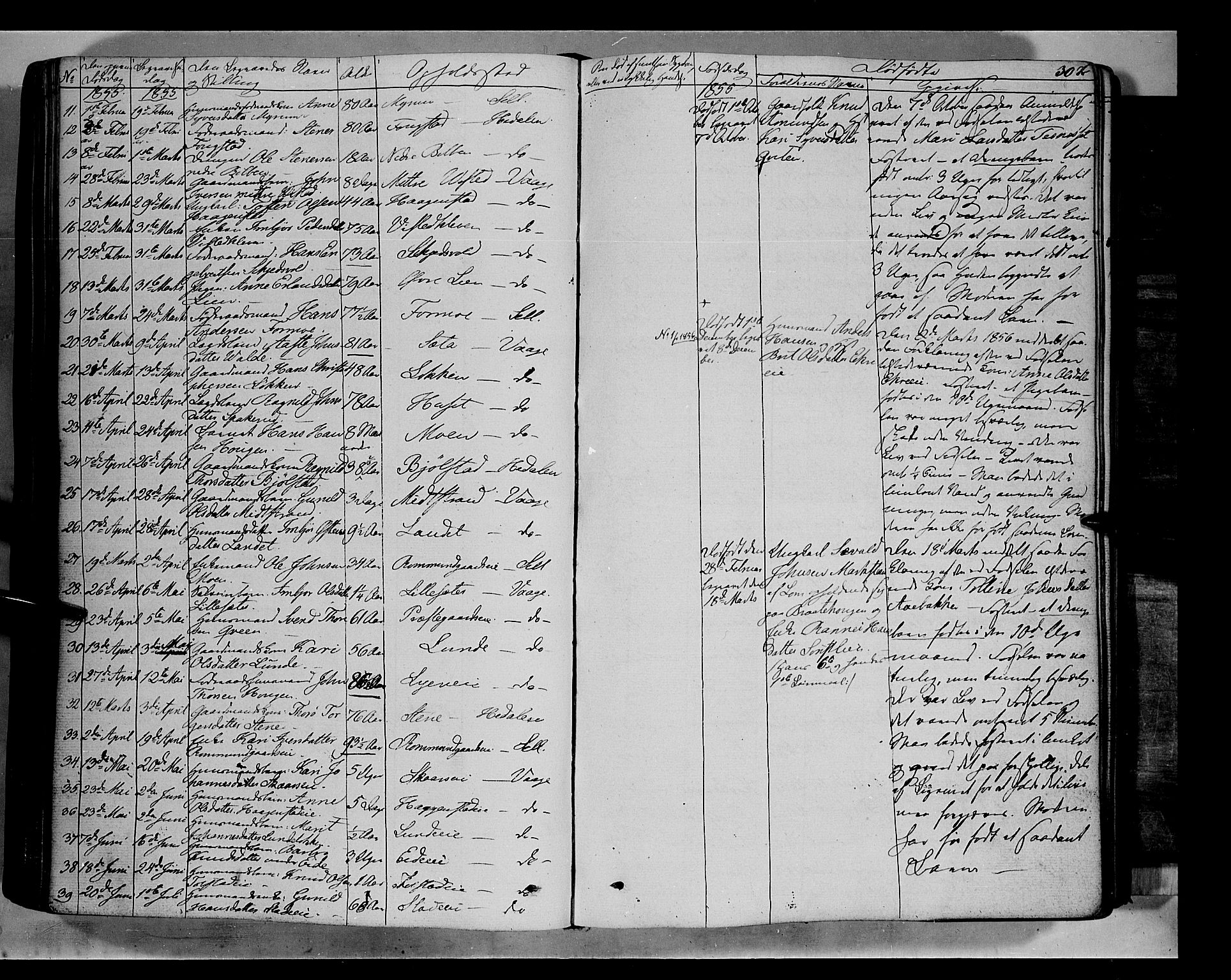 Vågå prestekontor, SAH/PREST-076/H/Ha/Haa/L0005: Parish register (official) no. 5 /1, 1842-1856, p. 307