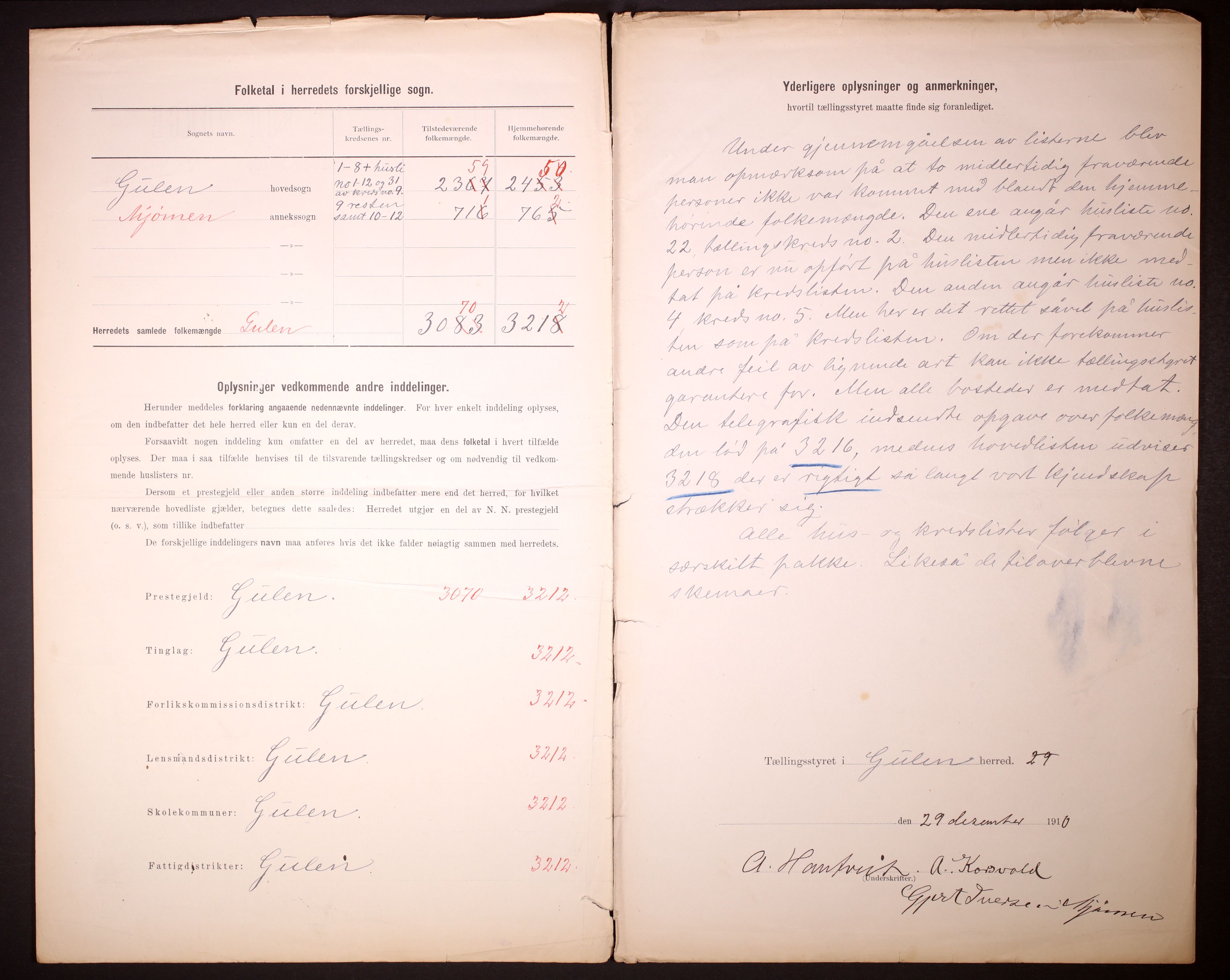 RA, 1910 census for Gulen, 1910, p. 3