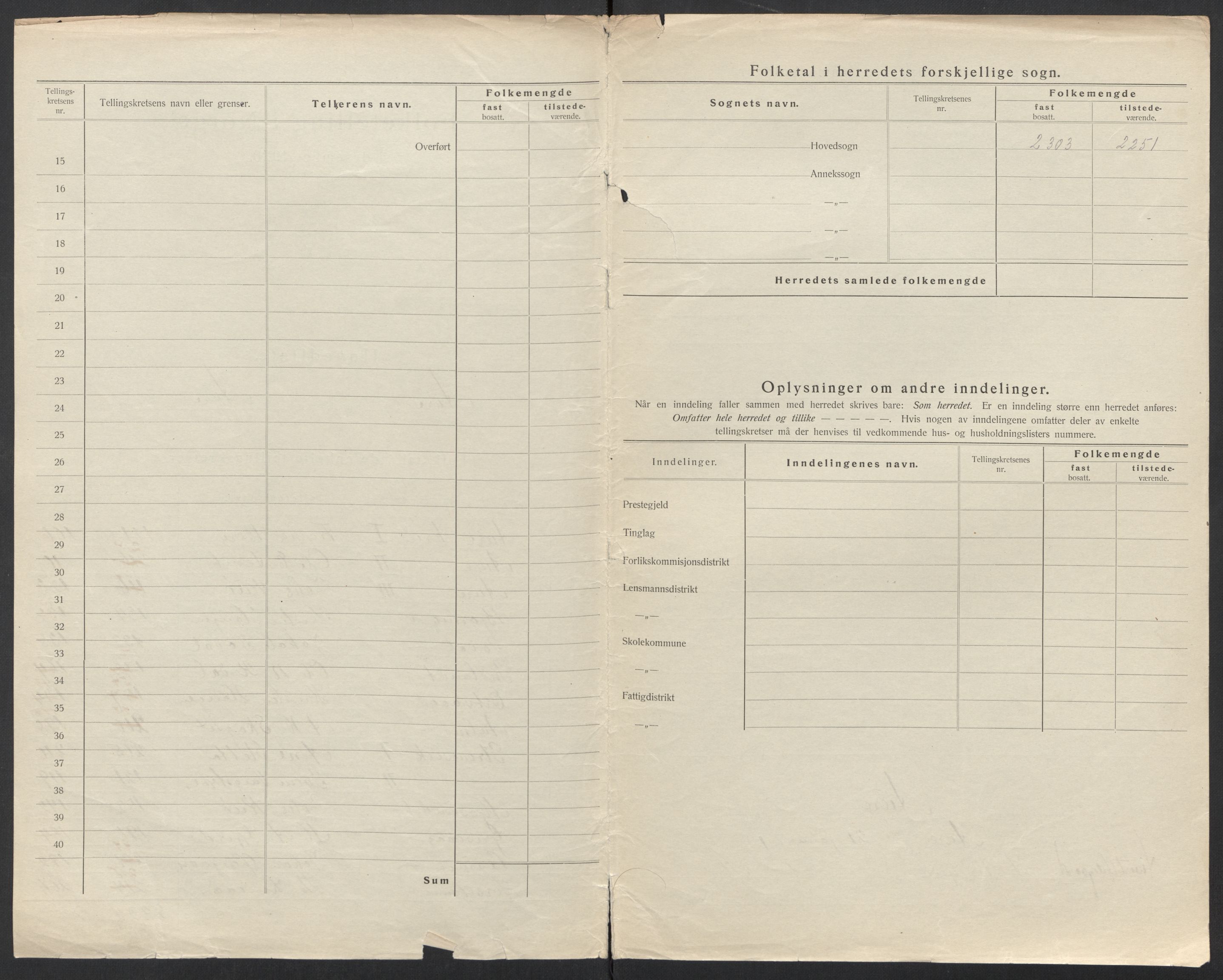 SAT, 1920 census for Aure, 1920, p. 6