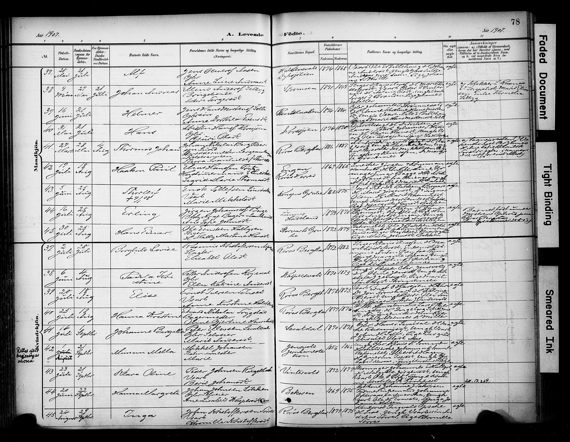 Ministerialprotokoller, klokkerbøker og fødselsregistre - Sør-Trøndelag, AV/SAT-A-1456/681/L0936: Parish register (official) no. 681A14, 1899-1908, p. 78