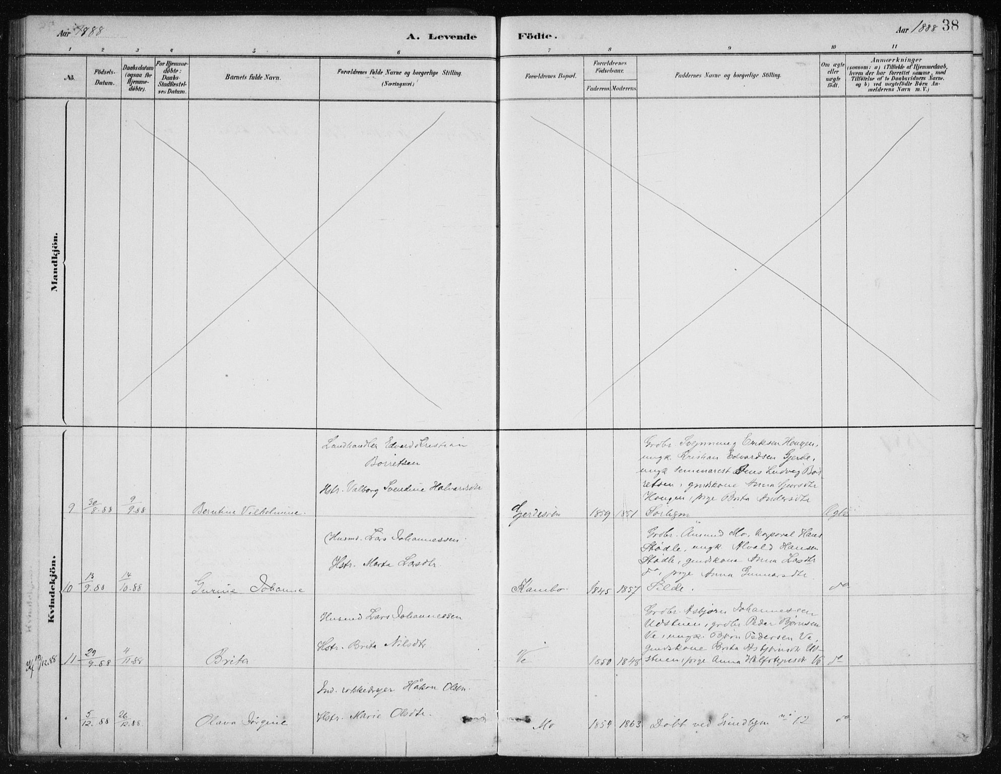 Etne sokneprestembete, SAB/A-75001/H/Haa: Parish register (official) no. C  1, 1879-1919, p. 38