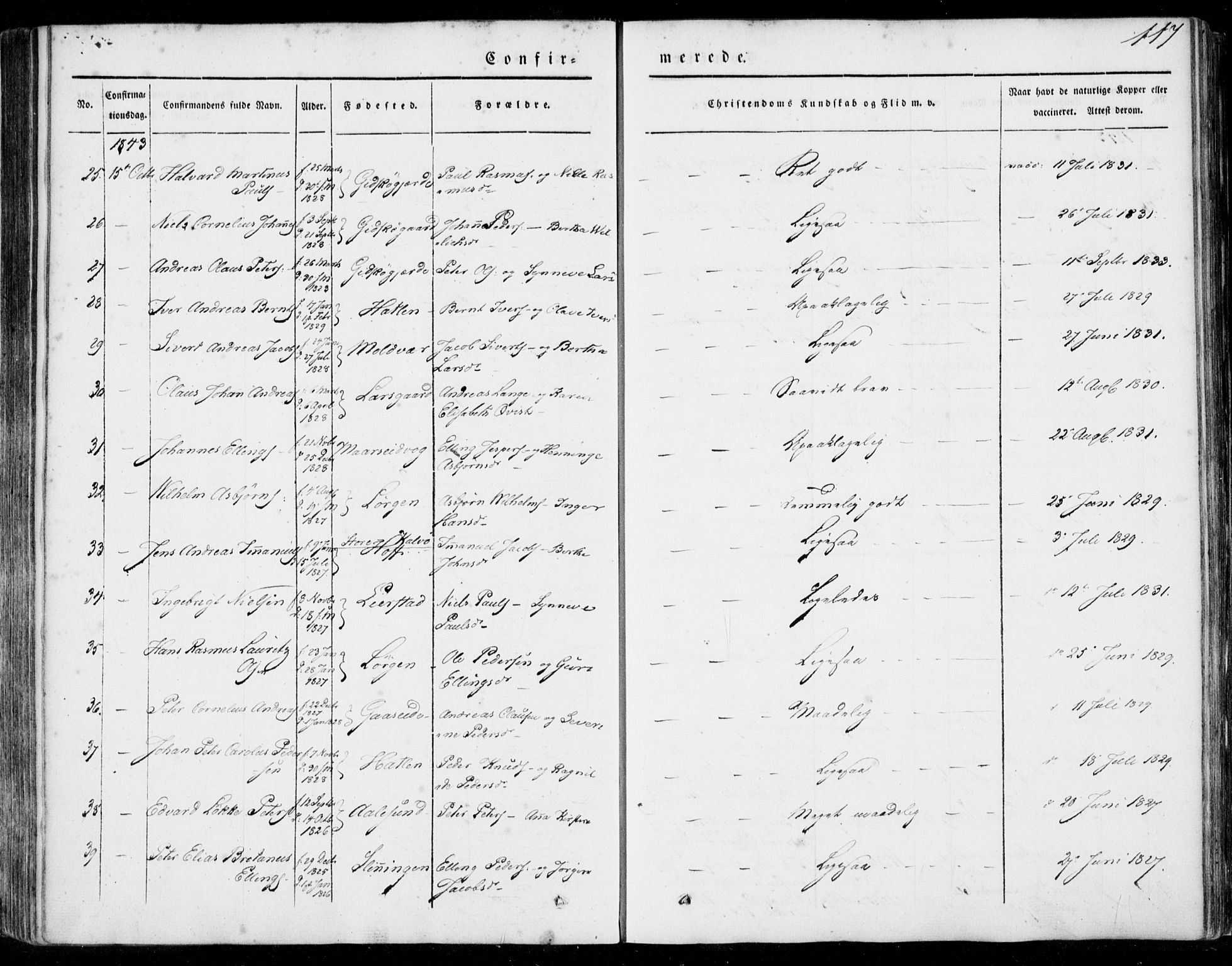 Ministerialprotokoller, klokkerbøker og fødselsregistre - Møre og Romsdal, SAT/A-1454/528/L0396: Parish register (official) no. 528A07, 1839-1847, p. 117