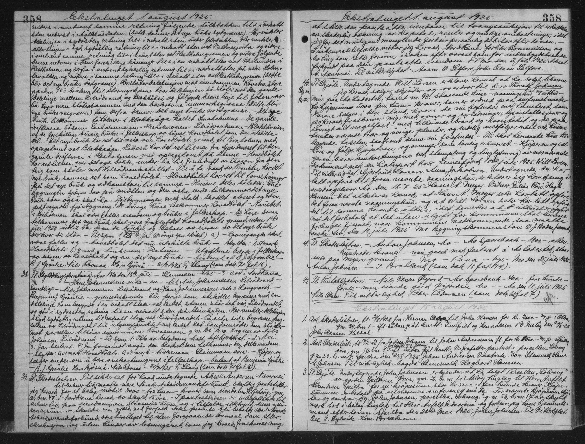 Rana sorenskriveri , AV/SAT-A-1108/1/2/2C/L0018: Mortgage book no. 18, 1923-1928, p. 358, Deed date: 15.08.1925
