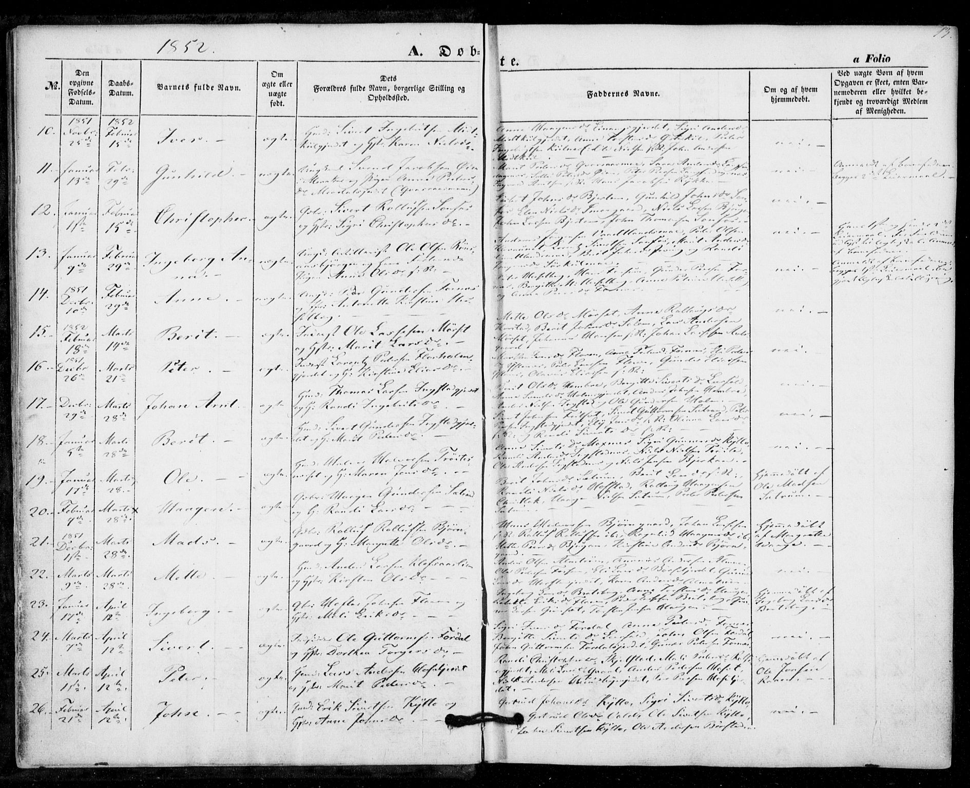 Ministerialprotokoller, klokkerbøker og fødselsregistre - Nord-Trøndelag, SAT/A-1458/703/L0028: Parish register (official) no. 703A01, 1850-1862, p. 13