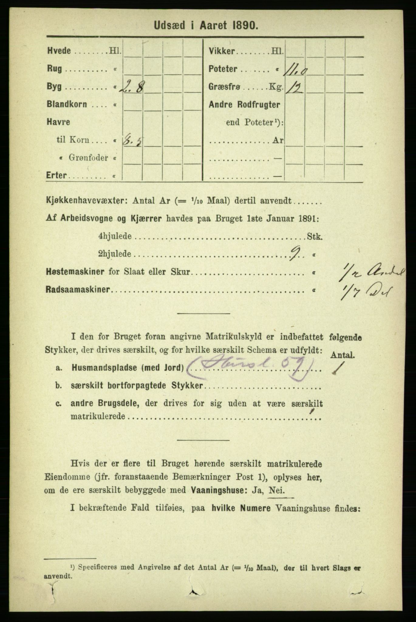 RA, 1891 census for 1654 Leinstrand, 1891, p. 1522