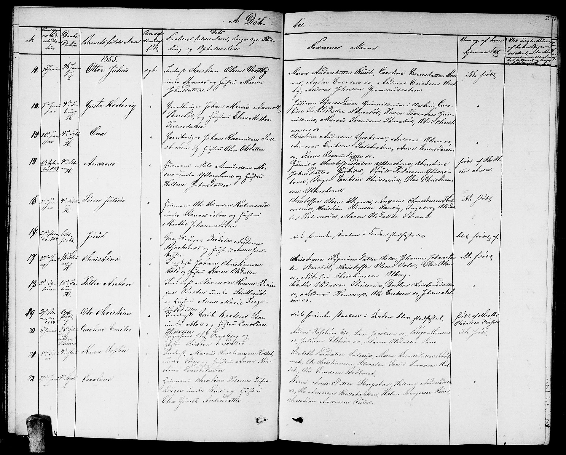 Høland prestekontor Kirkebøker, AV/SAO-A-10346a/G/Ga/L0004: Parish register (copy) no. I 4, 1854-1862, p. 23