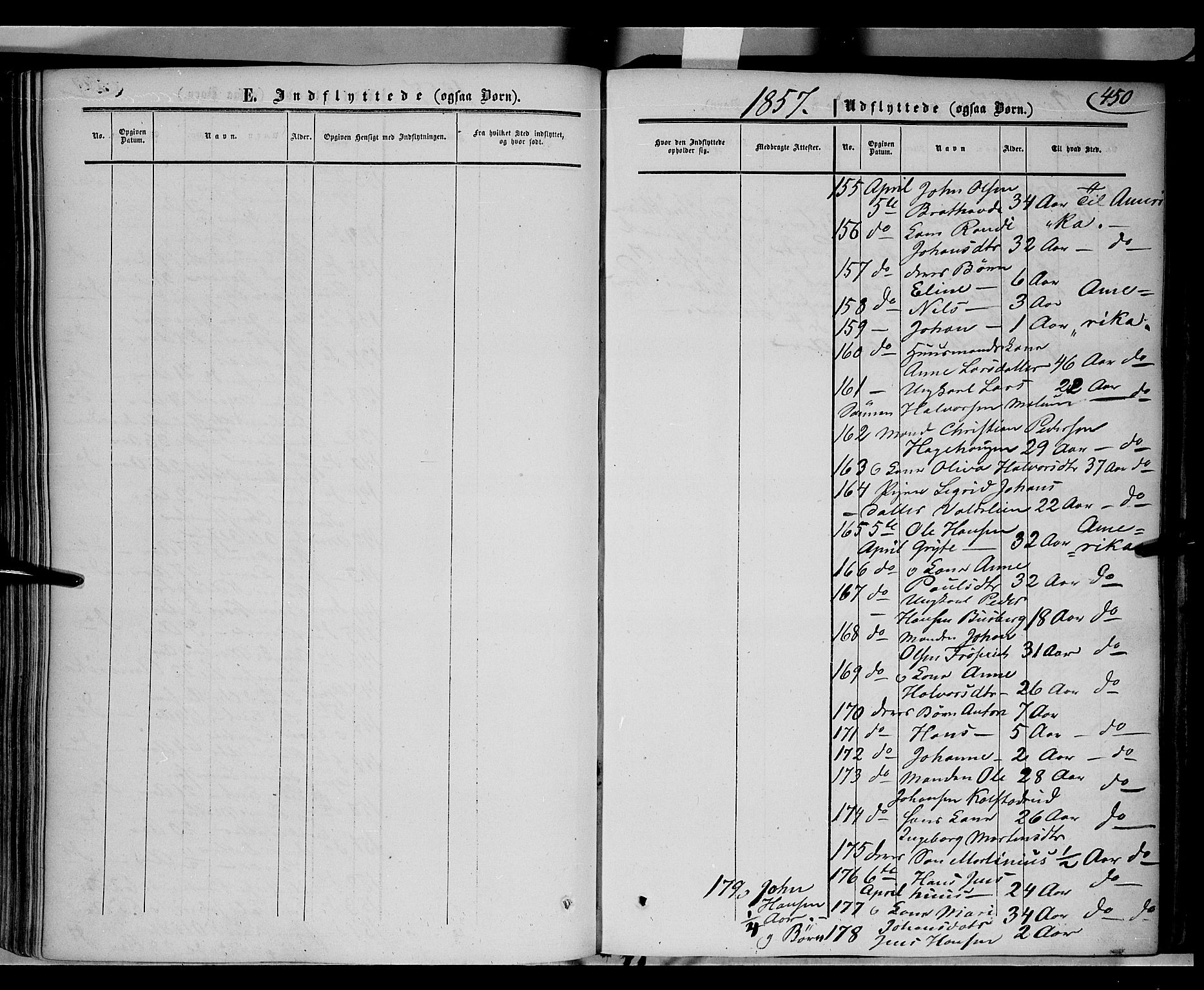 Gausdal prestekontor, AV/SAH-PREST-090/H/Ha/Haa/L0008: Parish register (official) no. 8, 1850-1861, p. 450