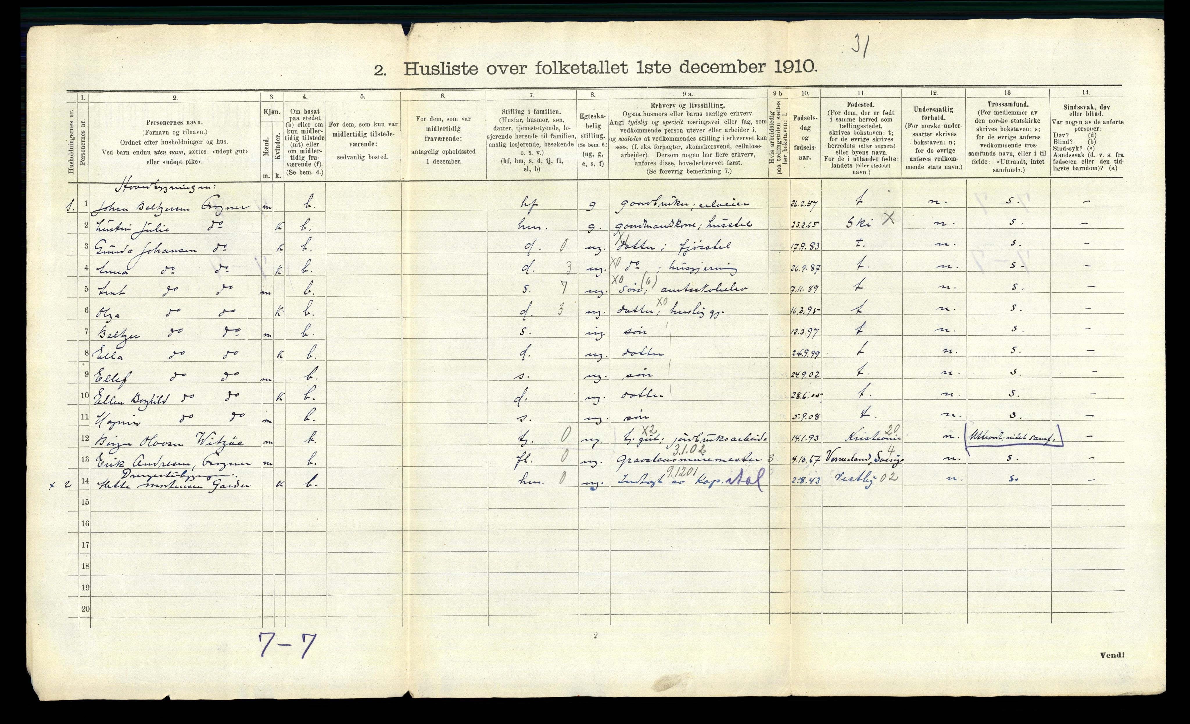 RA, 1910 census for Kråkstad, 1910, p. 46