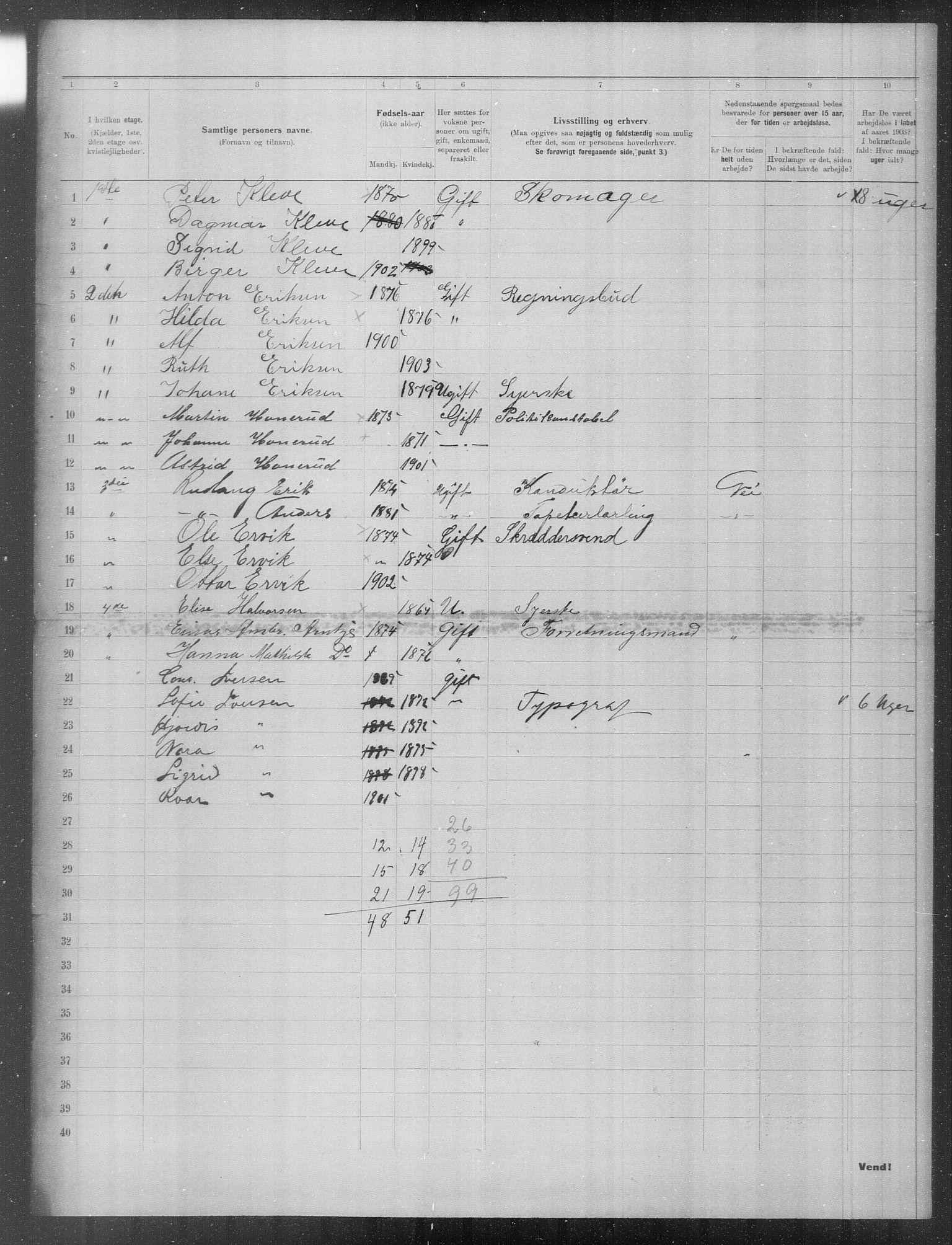 OBA, Municipal Census 1903 for Kristiania, 1903, p. 24249