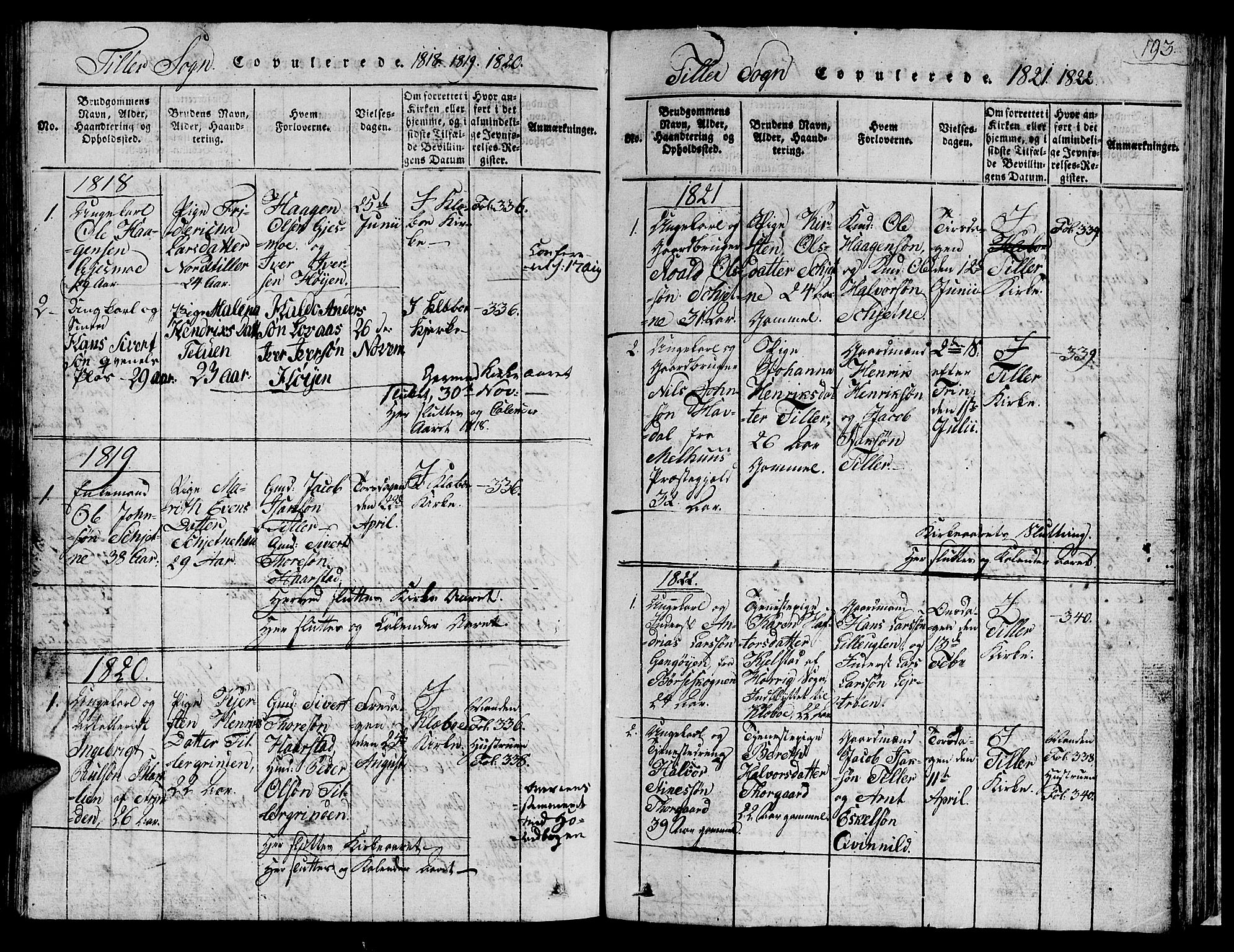 Ministerialprotokoller, klokkerbøker og fødselsregistre - Sør-Trøndelag, SAT/A-1456/621/L0458: Parish register (copy) no. 621C01, 1816-1865, p. 193