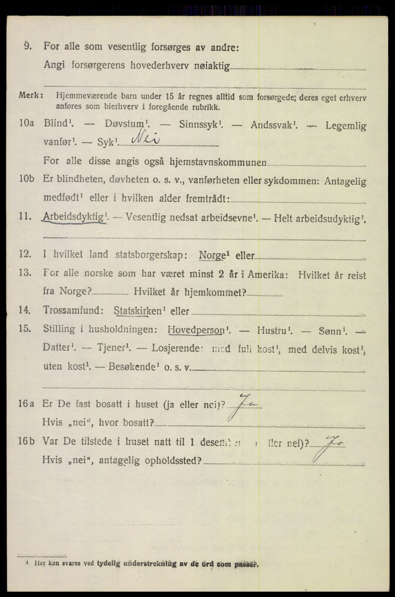 SAH, 1920 census for Vestre Toten, 1920, p. 8185