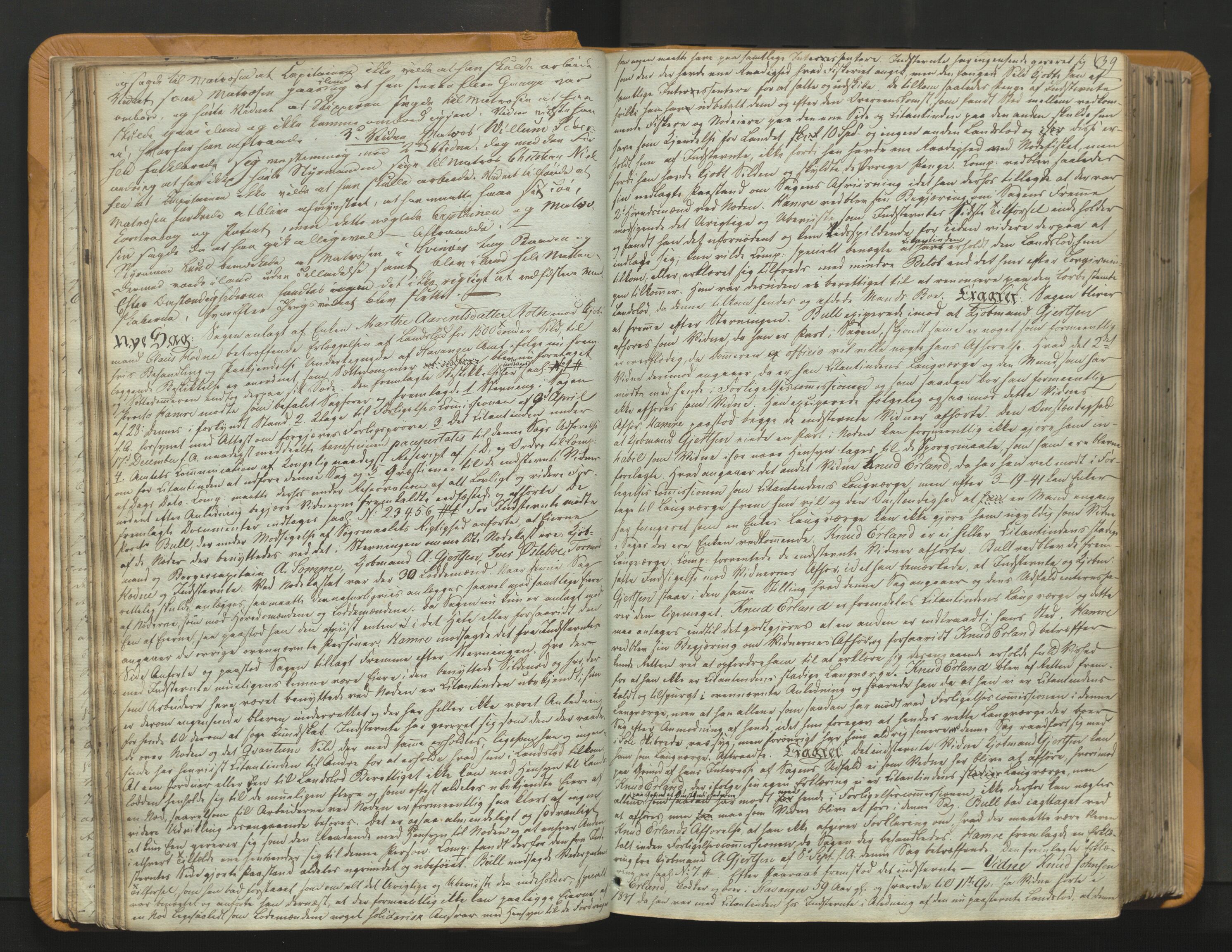 Stavanger byfogd, AV/SAST-A-101408/001/3/30/30BA/L0054: Bytingprotkoll, 1838-1843, p. 38b-39a