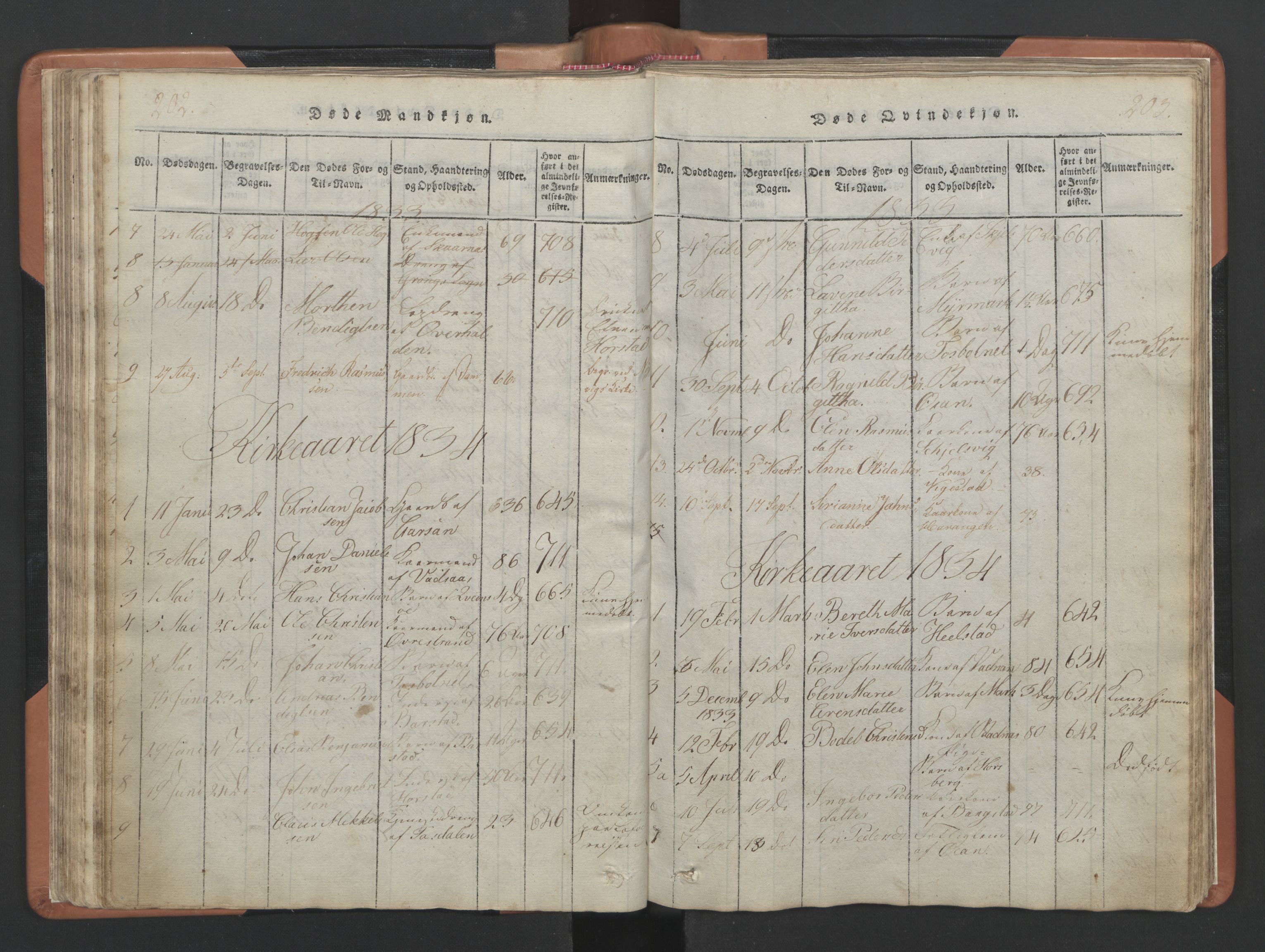 Ministerialprotokoller, klokkerbøker og fødselsregistre - Nordland, AV/SAT-A-1459/810/L0157: Parish register (copy) no. 810C01, 1819-1842, p. 202-203