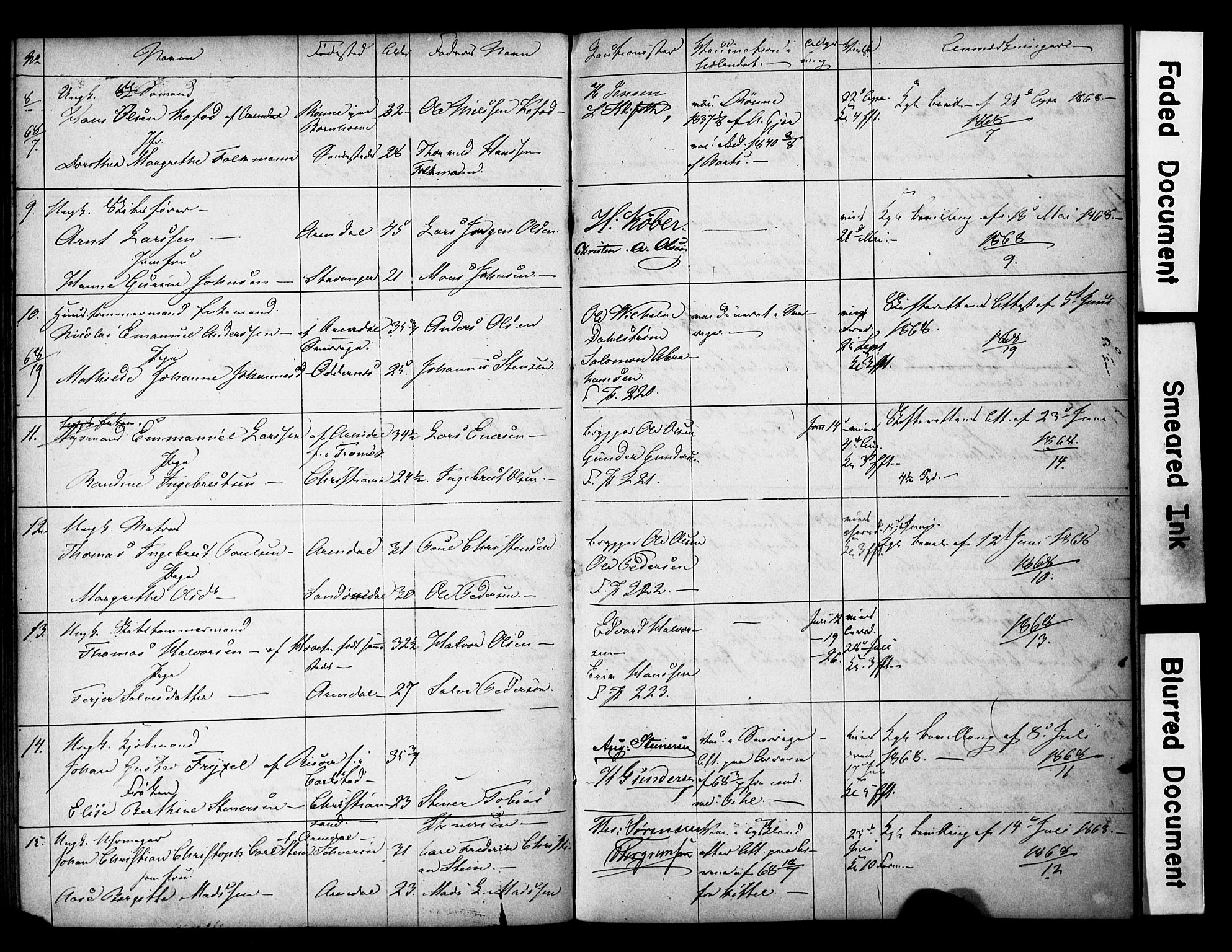 Arendal sokneprestkontor, Trefoldighet, AV/SAK-1111-0040/F/Fe/L0002: Banns register no. A VI 2, 1847-1871