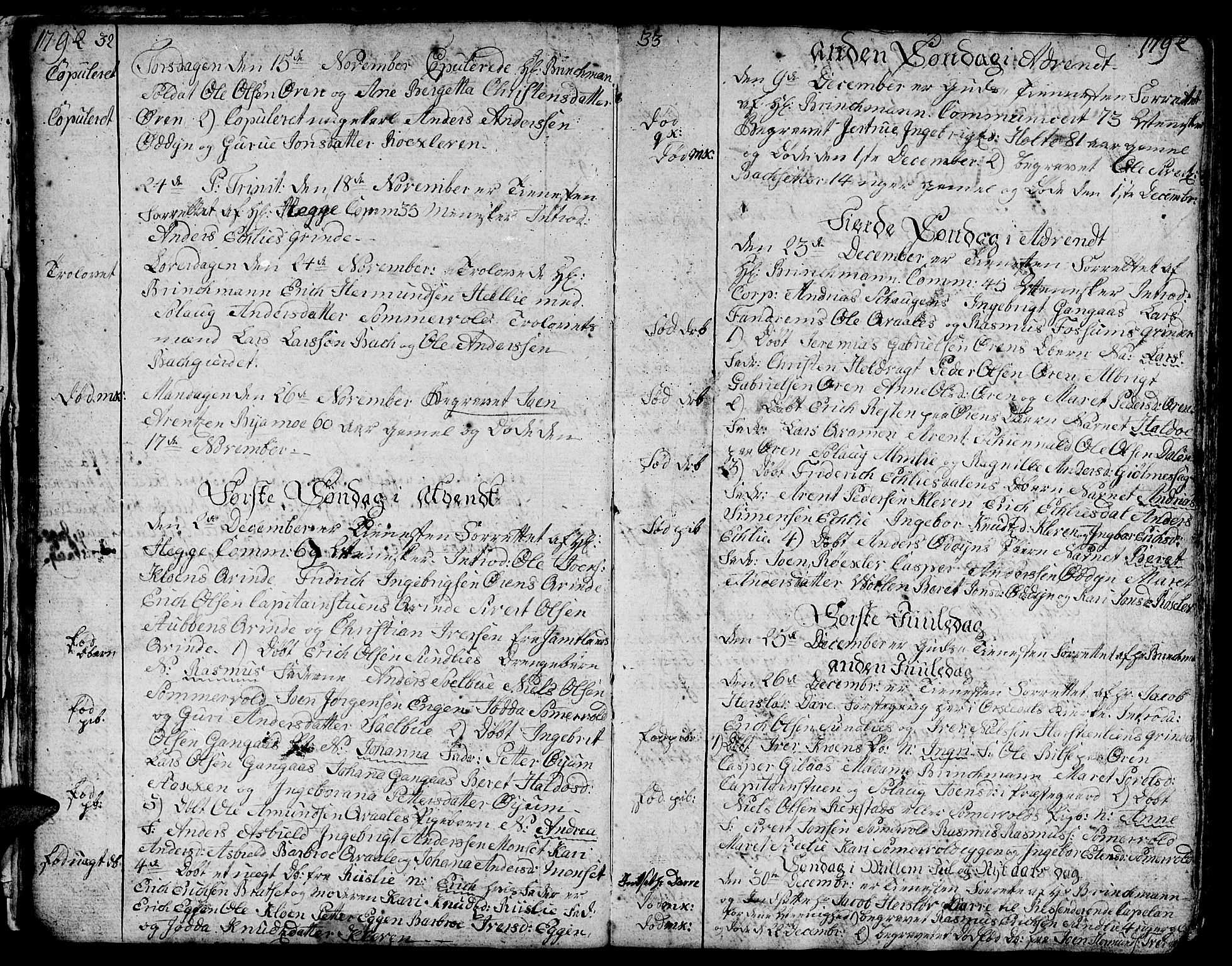 Ministerialprotokoller, klokkerbøker og fødselsregistre - Sør-Trøndelag, SAT/A-1456/668/L0815: Parish register (copy) no. 668C04, 1791-1815, p. 32-33