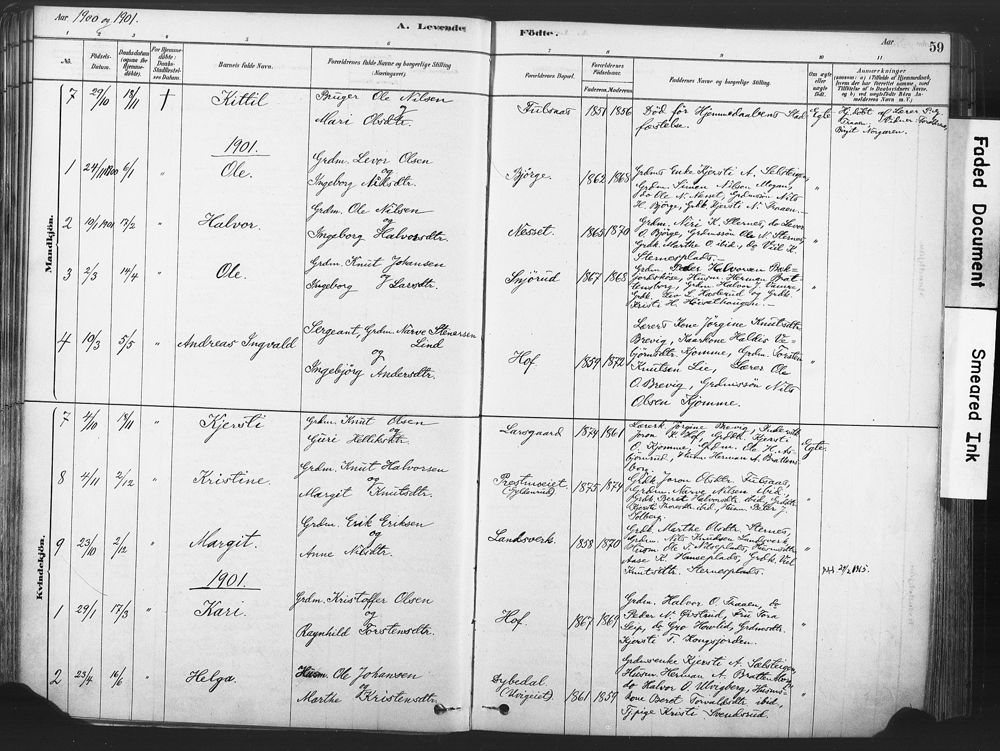 Rollag kirkebøker, AV/SAKO-A-240/F/Fa/L0011: Parish register (official) no. I 11, 1878-1902, p. 59