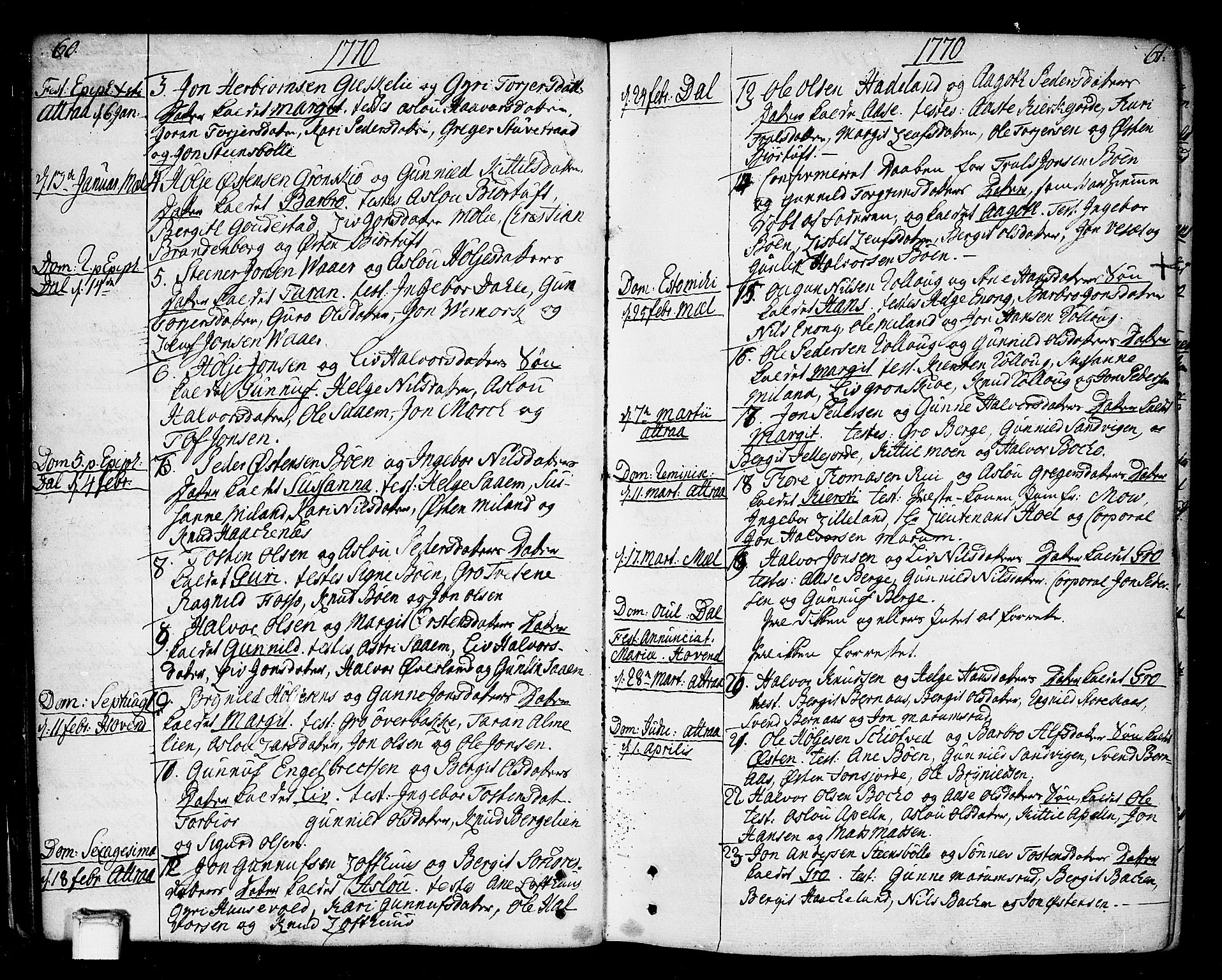 Tinn kirkebøker, SAKO/A-308/F/Fa/L0002: Parish register (official) no. I 2, 1757-1810, p. 60-61