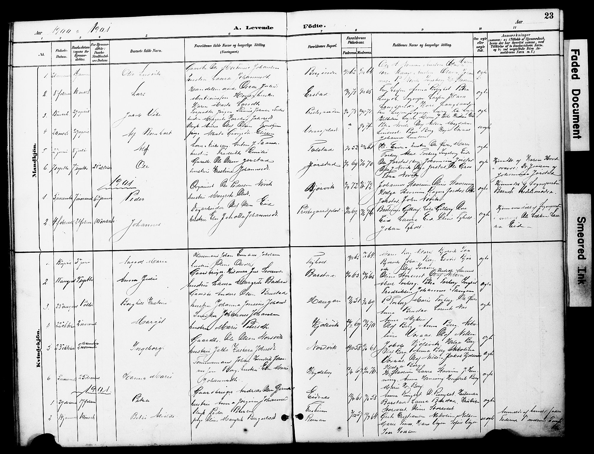 Ministerialprotokoller, klokkerbøker og fødselsregistre - Nord-Trøndelag, SAT/A-1458/722/L0226: Parish register (copy) no. 722C02, 1889-1927, p. 23