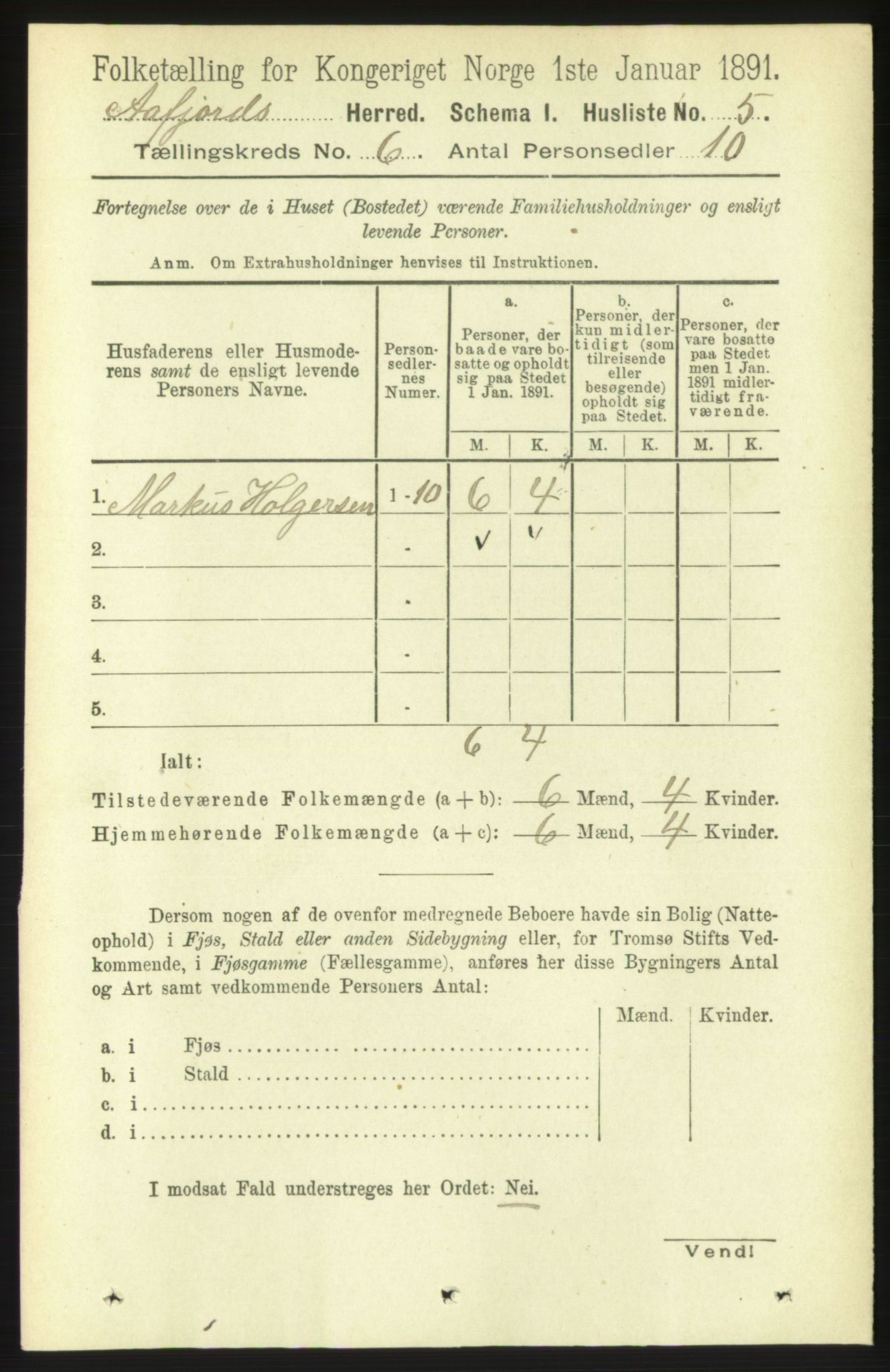 RA, 1891 census for 1630 Åfjord, 1891, p. 1443