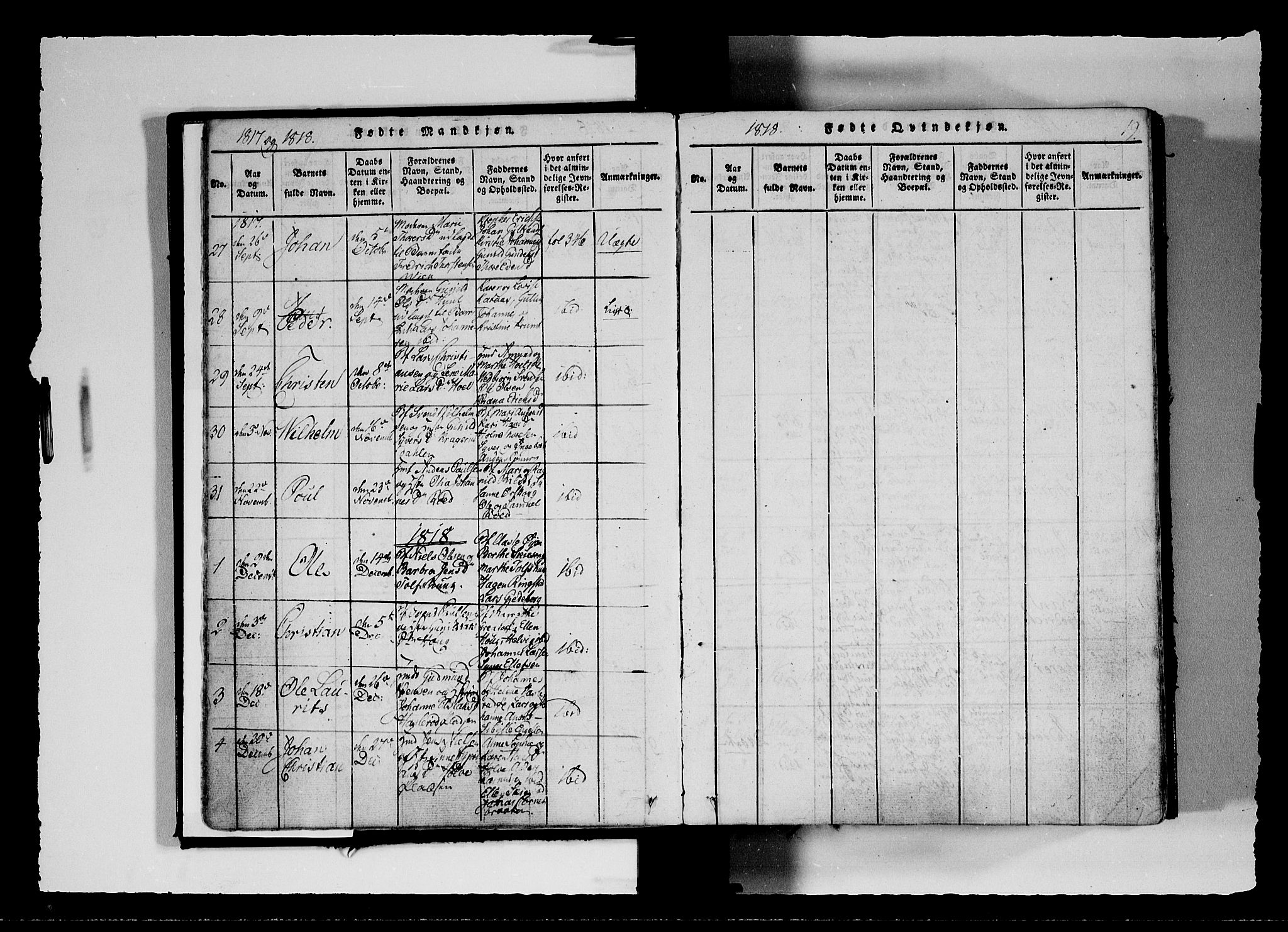 Hobøl prestekontor Kirkebøker, AV/SAO-A-2002/F/Fa/L0002: Parish register (official) no. I 2, 1814-1841, p. 19