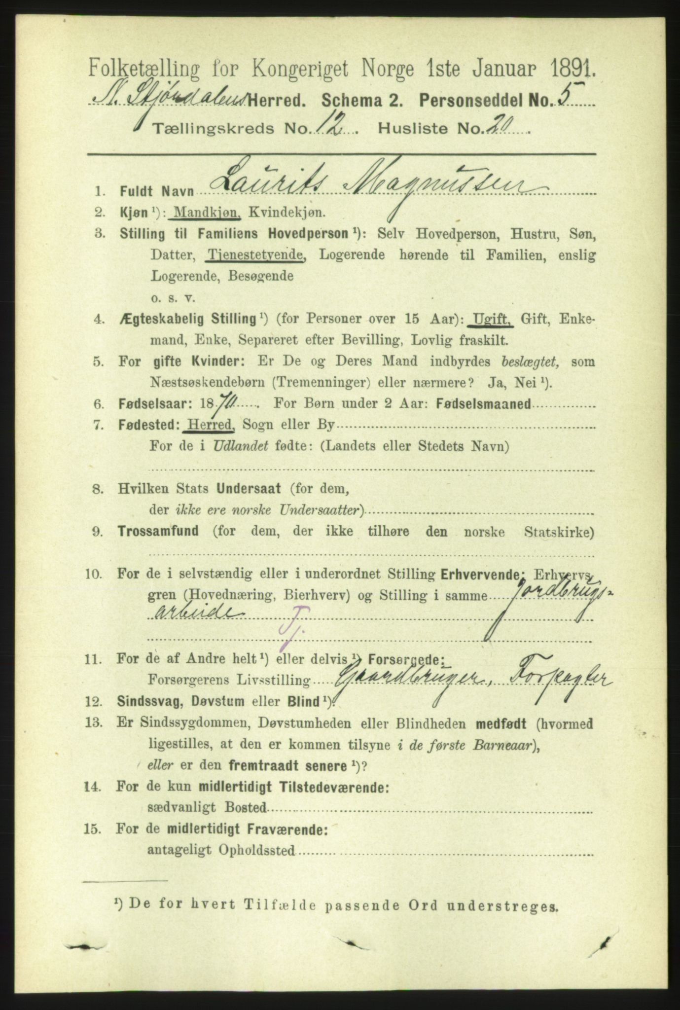 RA, 1891 census for 1714 Nedre Stjørdal, 1891, p. 6113