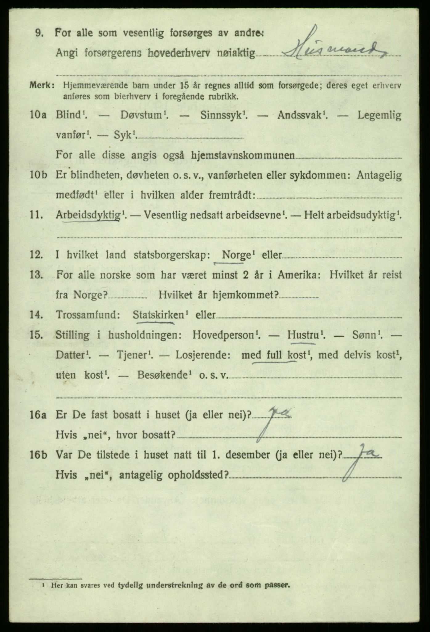 SAO, 1920 census for Torsnes, 1920, p. 2732