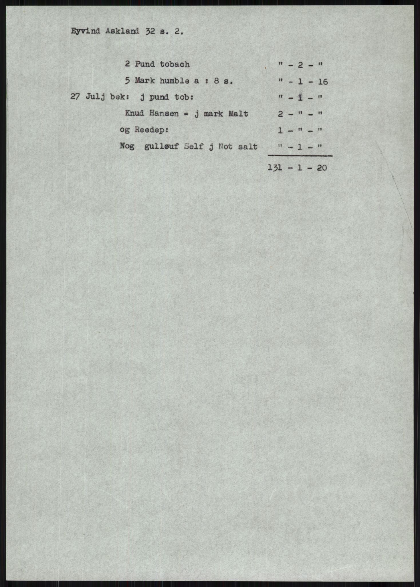 Samlinger til kildeutgivelse, Diplomavskriftsamlingen, AV/RA-EA-4053/H/Ha, p. 170