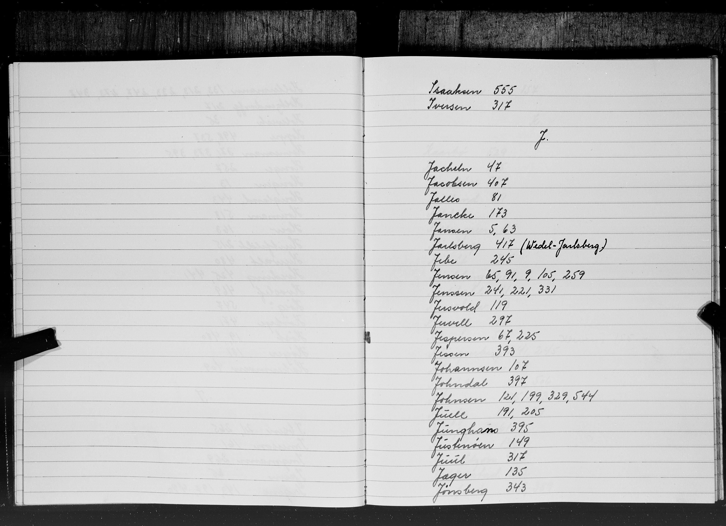 Hornemans samlinger, SAT/PA-X/A/L0013b: Register til bind 13a Angell - Hammond, 1600-1886