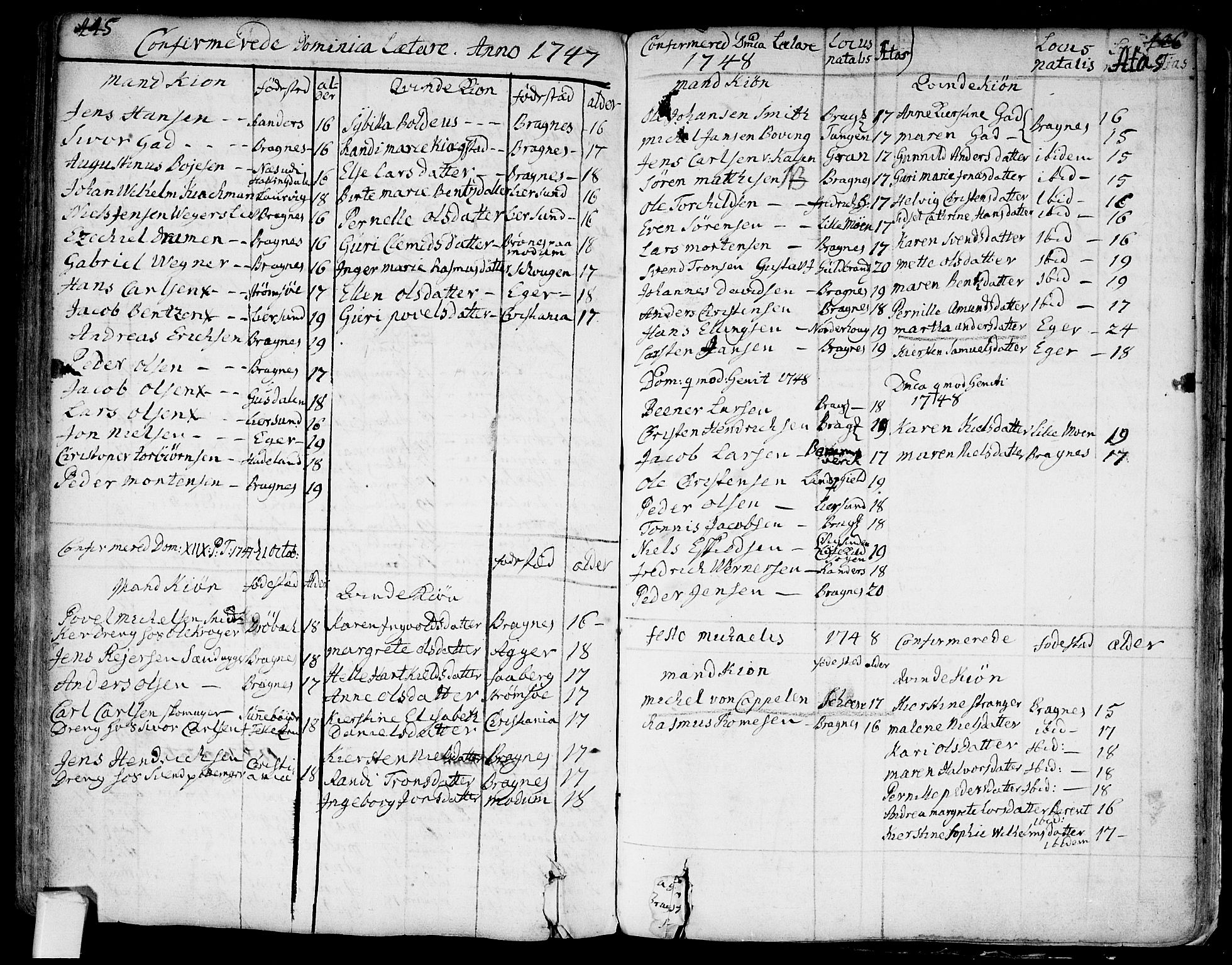 Bragernes kirkebøker, SAKO/A-6/F/Fa/L0004: Parish register (official) no. I 4, 1734-1759, p. 445-446