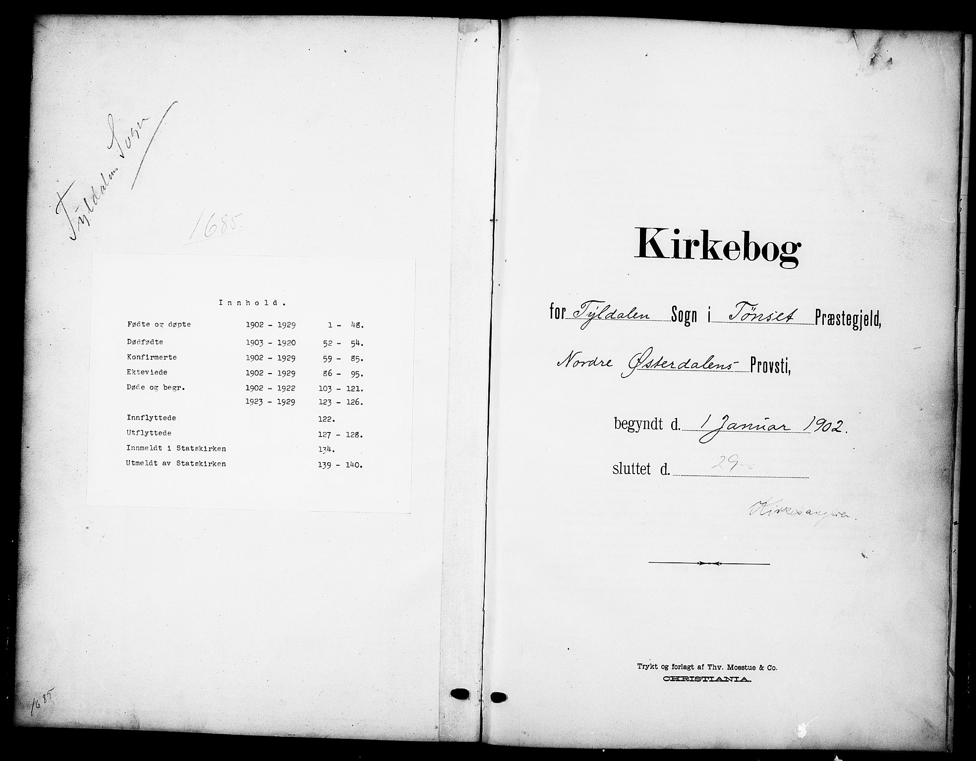 Tynset prestekontor, SAH/PREST-058/H/Ha/Hab/L0010: Parish register (copy) no. 10, 1902-1929