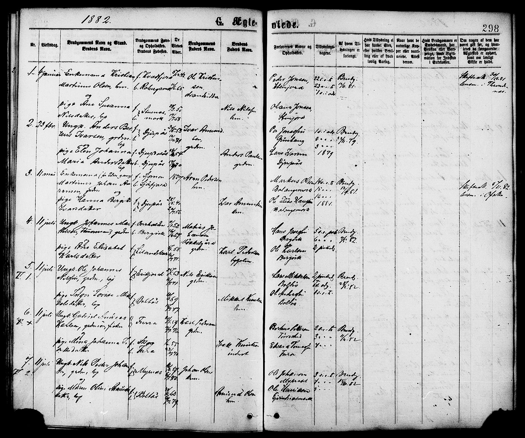 Ministerialprotokoller, klokkerbøker og fødselsregistre - Nordland, SAT/A-1459/863/L0897: Parish register (official) no. 863A09, 1872-1886, p. 298