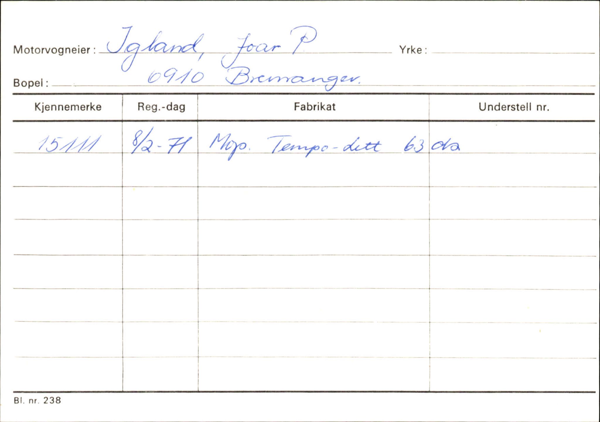 Statens vegvesen, Sogn og Fjordane vegkontor, AV/SAB-A-5301/4/F/L0133: Eigarregister Bremanger A-Å. Gaular A-H, 1945-1975, p. 925