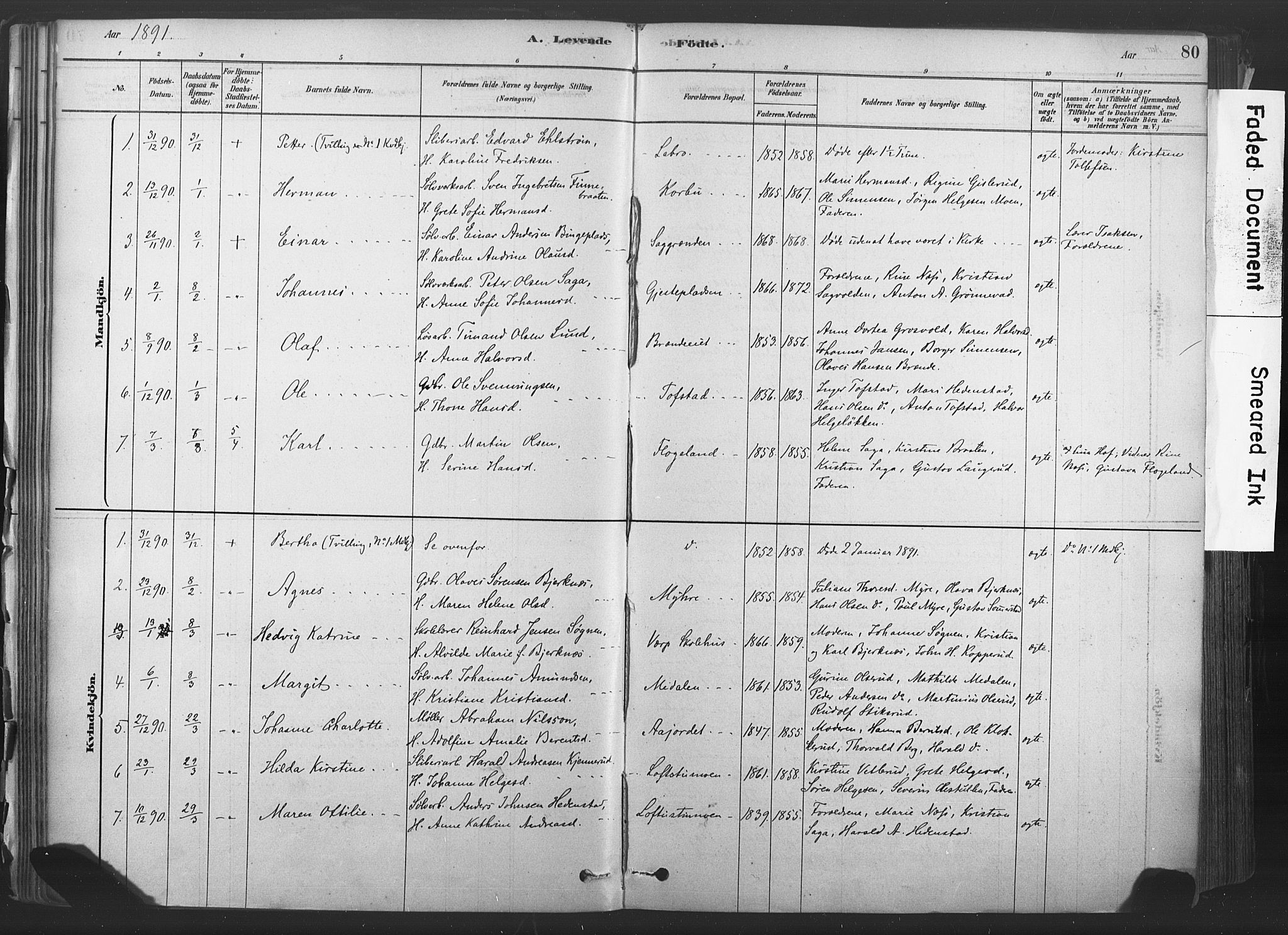 Sandsvær kirkebøker, AV/SAKO-A-244/F/Fd/L0001: Parish register (official) no. IV 1, 1878-1906, p. 80