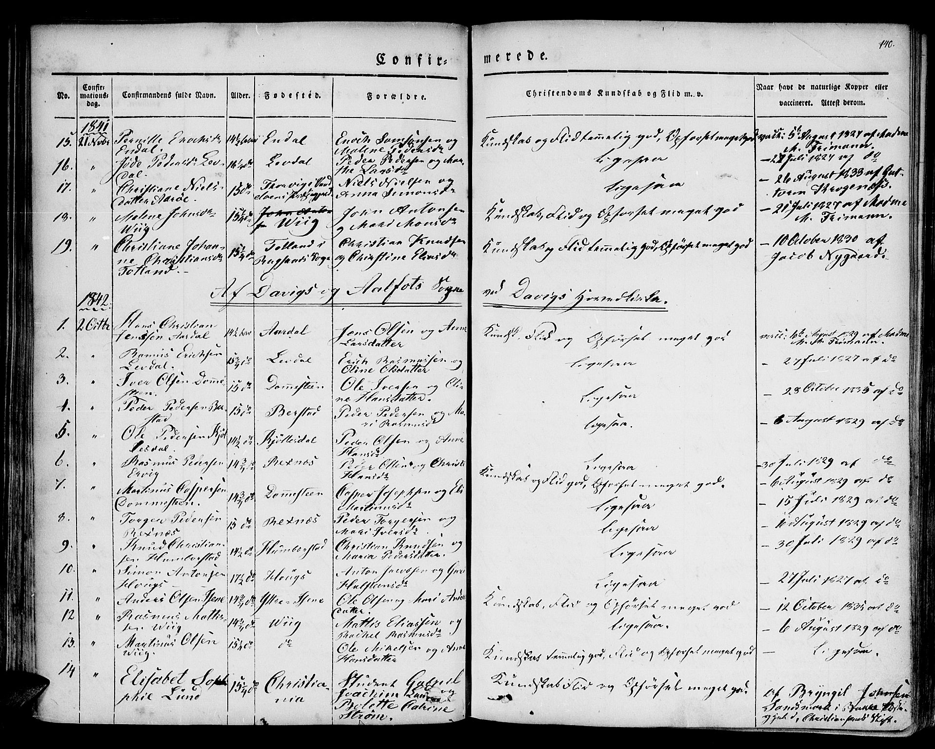 Davik sokneprestembete, AV/SAB-A-79701/H/Haa/Haaa/L0004: Parish register (official) no. A 4, 1830-1849, p. 140