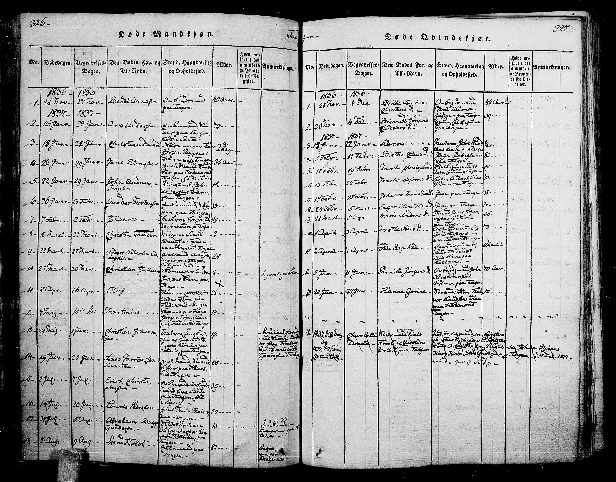 Skoger kirkebøker, SAKO/A-59/F/Fa/L0002: Parish register (official) no. I 2 /2, 1814-1842, p. 326-327