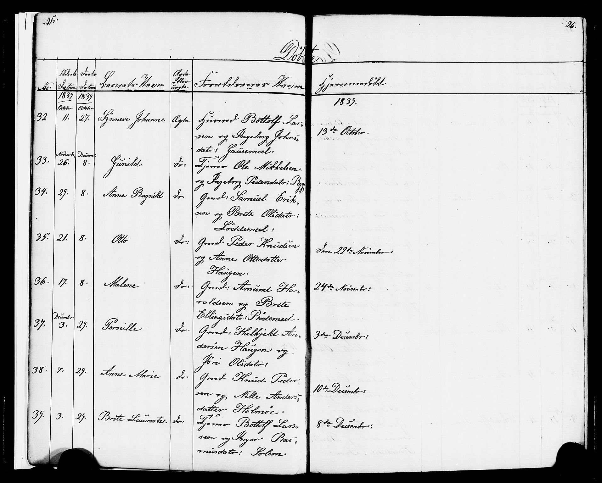 Hornindal sokneprestembete, AV/SAB-A-82401/H/Haa/Haaa/L0001: Parish register (official) no. A 1, 1837-1866, p. 24-25