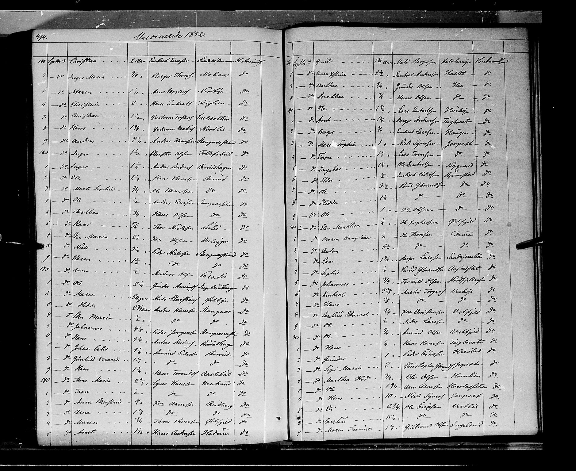 Vinger prestekontor, AV/SAH-PREST-024/H/Ha/Haa/L0009: Parish register (official) no. 9, 1847-1855, p. 494