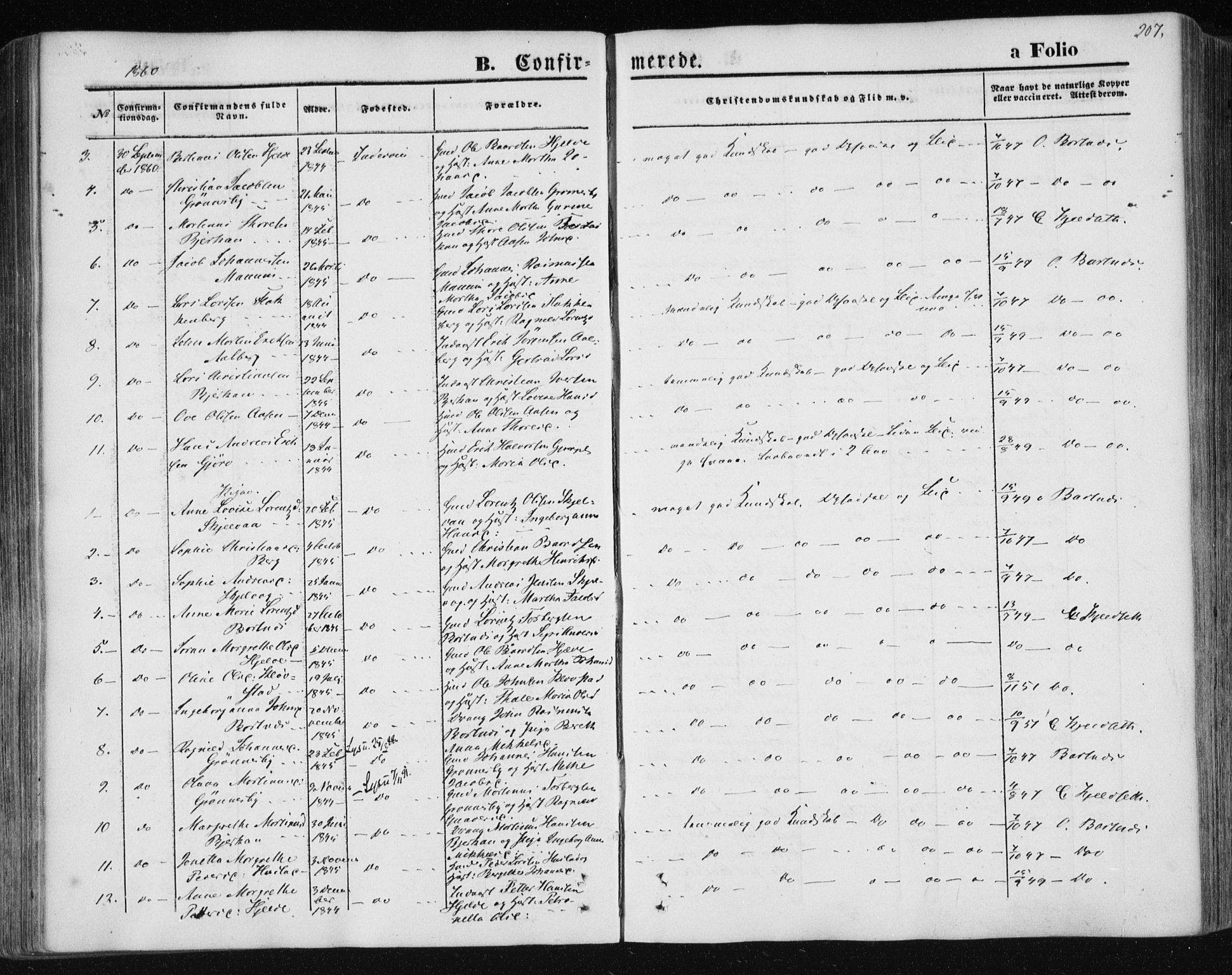Ministerialprotokoller, klokkerbøker og fødselsregistre - Nord-Trøndelag, SAT/A-1458/730/L0283: Parish register (official) no. 730A08, 1855-1865, p. 207