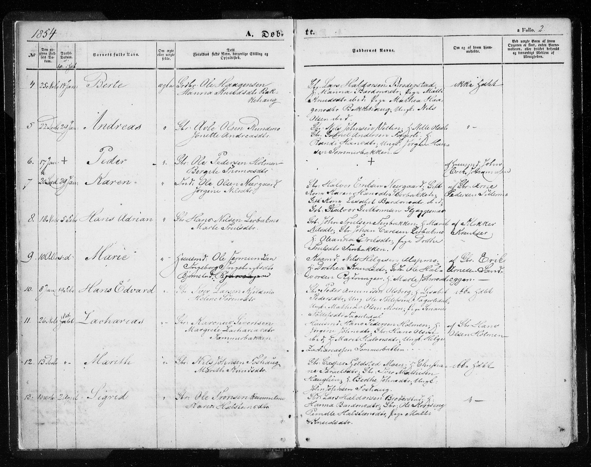 Målselv sokneprestembete, SATØ/S-1311/G/Ga/Gaa/L0003kirke: Parish register (official) no. 3, 1853-1863, p. 2