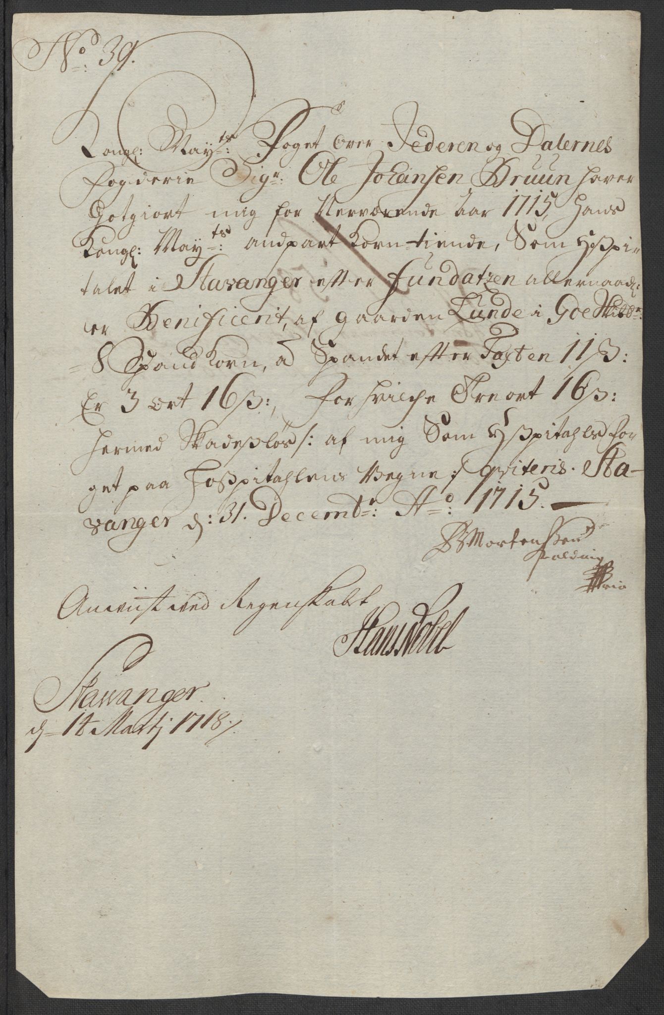 Rentekammeret inntil 1814, Reviderte regnskaper, Fogderegnskap, AV/RA-EA-4092/R46/L2740: Fogderegnskap Jæren og Dalane, 1715-1716, p. 205