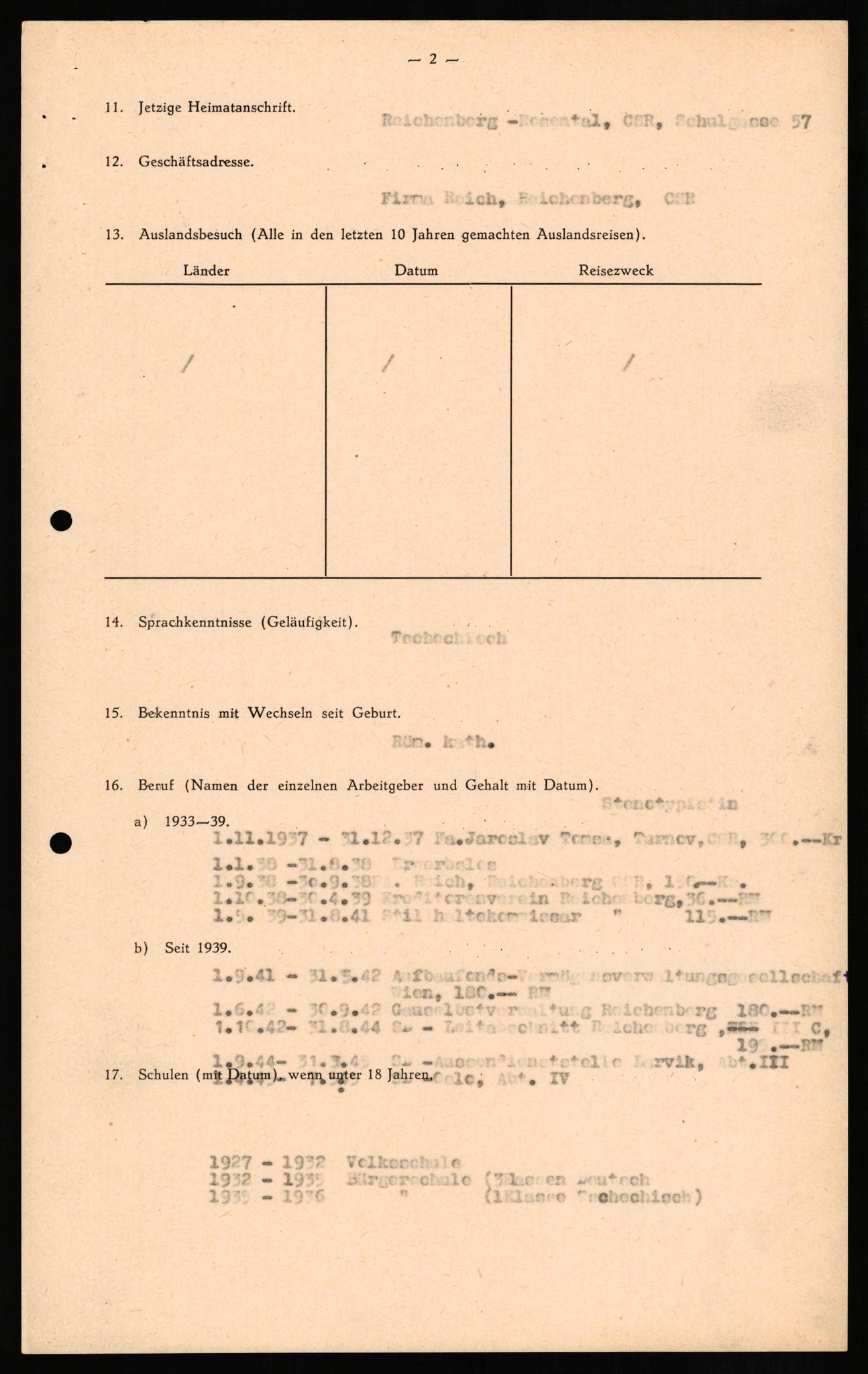 Forsvaret, Forsvarets overkommando II, AV/RA-RAFA-3915/D/Db/L0013: CI Questionaires. Tyske okkupasjonsstyrker i Norge. Tyskere., 1945-1946, p. 304