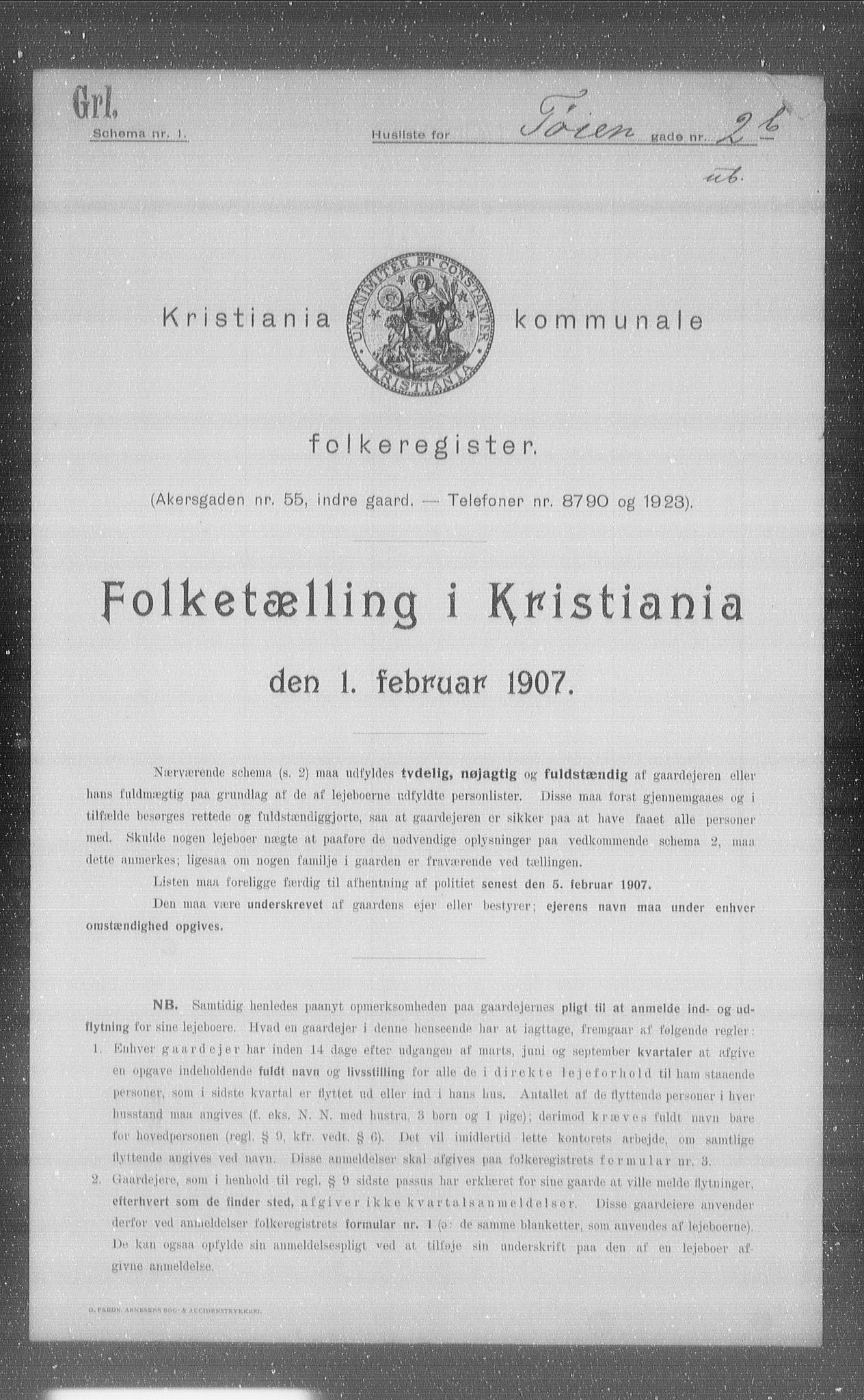 OBA, Municipal Census 1907 for Kristiania, 1907, p. 59776